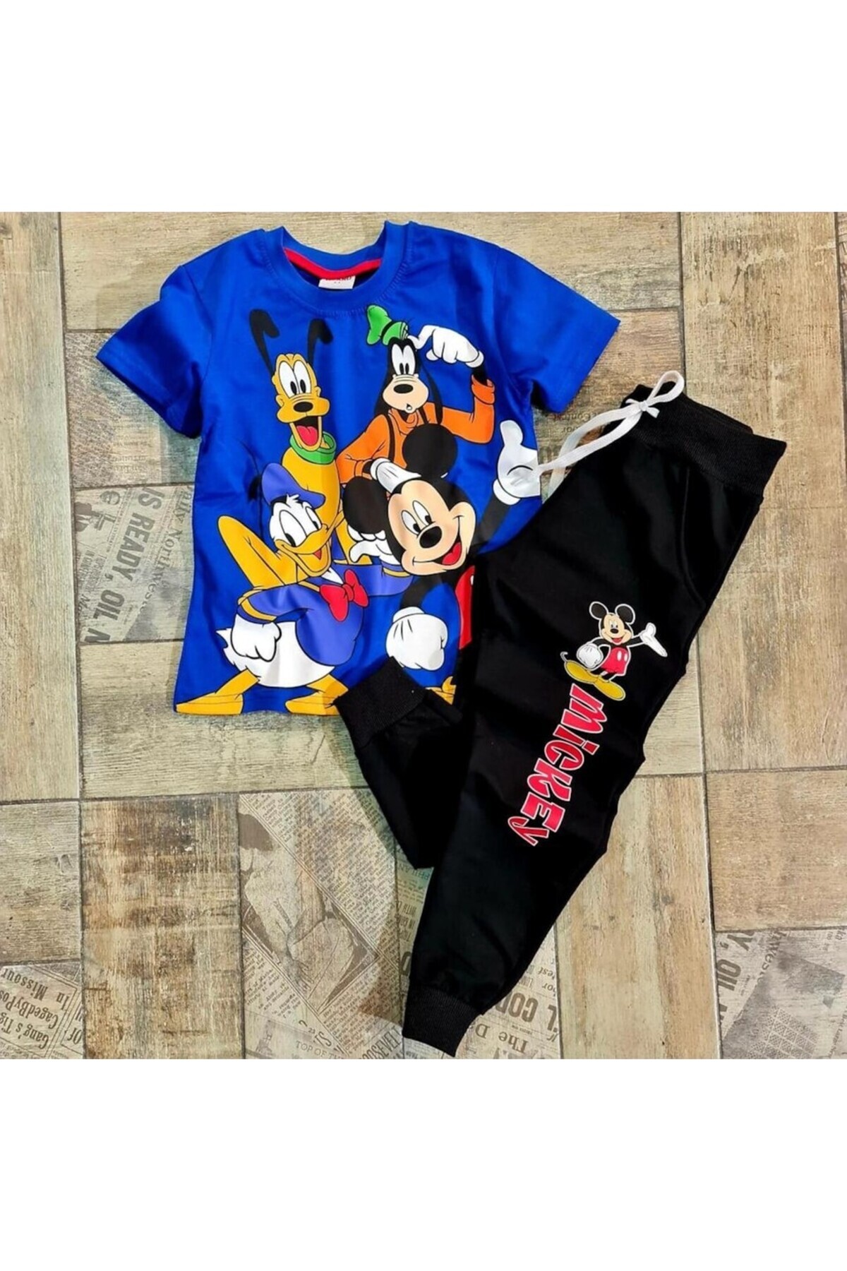 gnygiyim-Unisex Children's Character Patterned Bottom Top Tracksuit Set 1