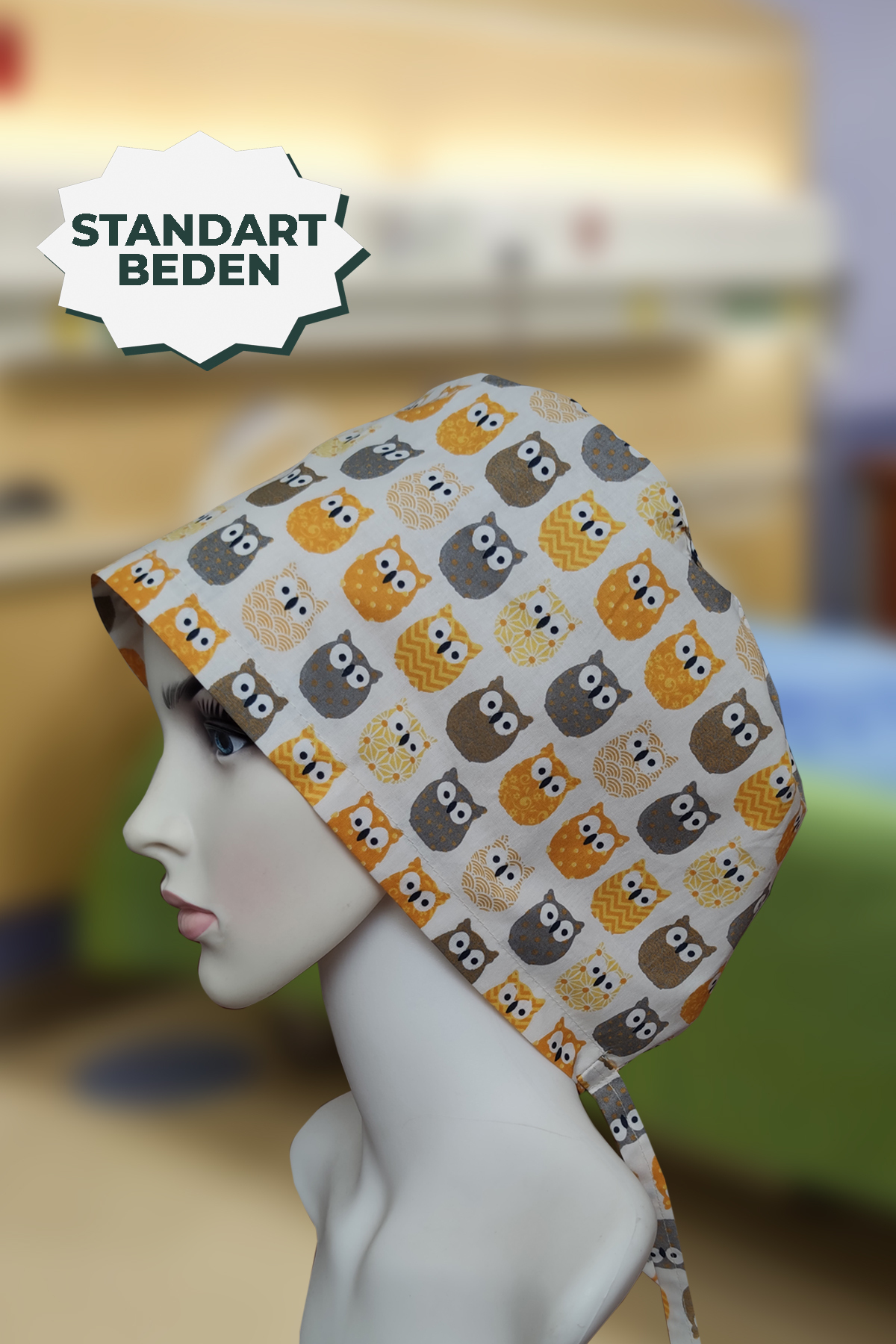 BAYKUŞLU STANDARD Doctor Nurse Chef Surgery Bone Hospital Mother Bone Business Bandana Cotton Fabric Elasticated