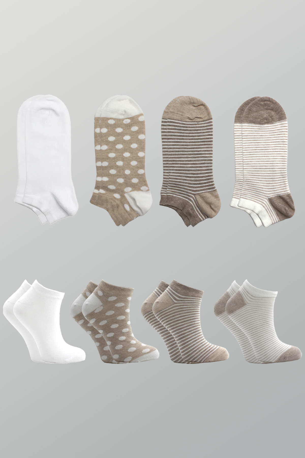 Women's Cotton Booties Socks Colorful 4-Pack
