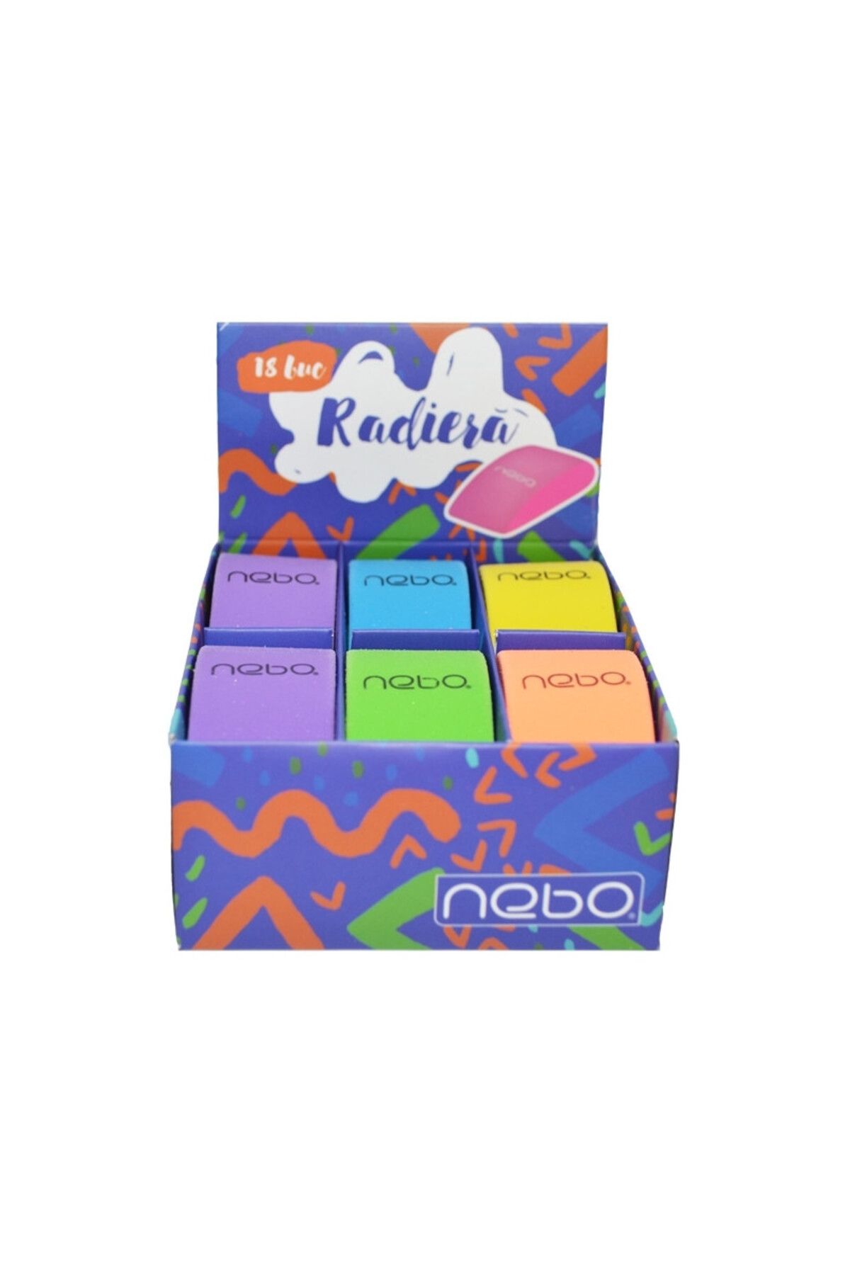 NEBO-Eraser, for pencil, ergonomic shape, different colors 3