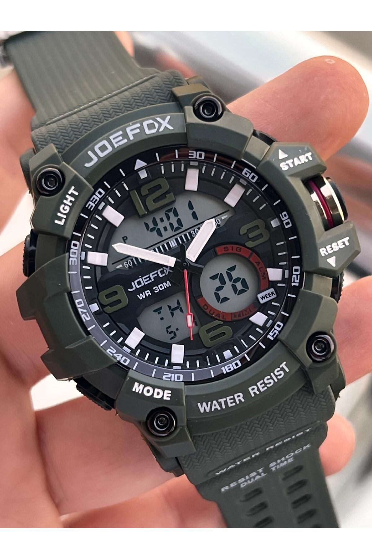 Joefox-Digital and Analog 2 Years Warranty Chronometer+Calendar+Alarm+Lighting Men's Wrist Watch Joe.Bk01 2