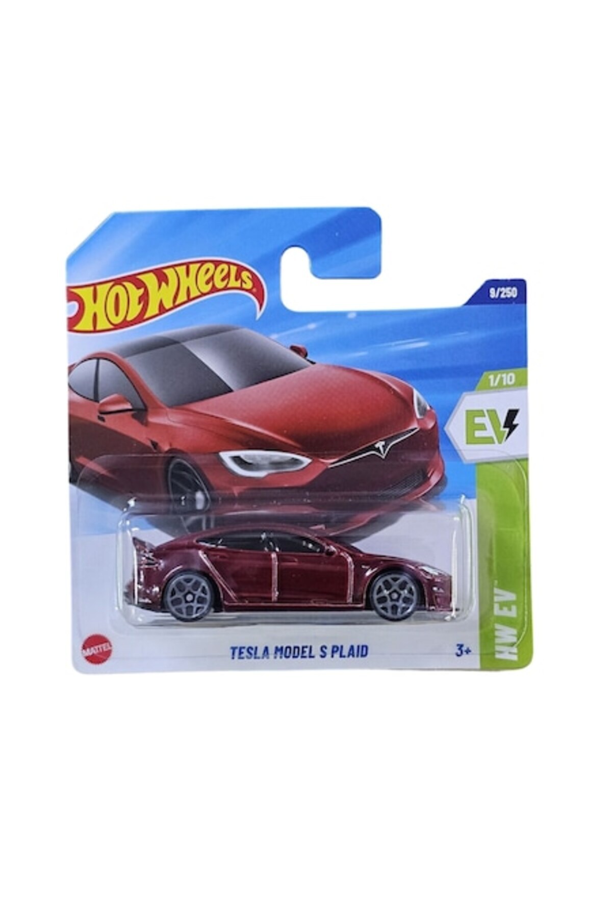 Masinuta Metalica Hot Wheels, Tesla Model S Plaid, Colectia HW EV - Editia 2025, Visiniu, 1:64