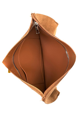 Lady Moss Astarlı Cep Suni Deri Uzunluk 20 Cm - Genişlik 30 Cm ( Taba )