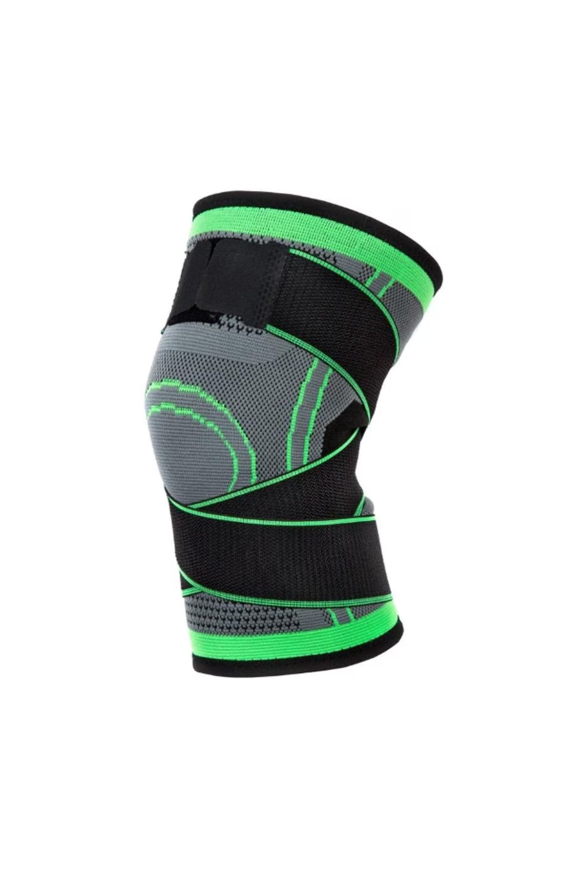 Expres-Set of 2 medical knee pads with elastic straps with breathable compression, size M, black/green 4