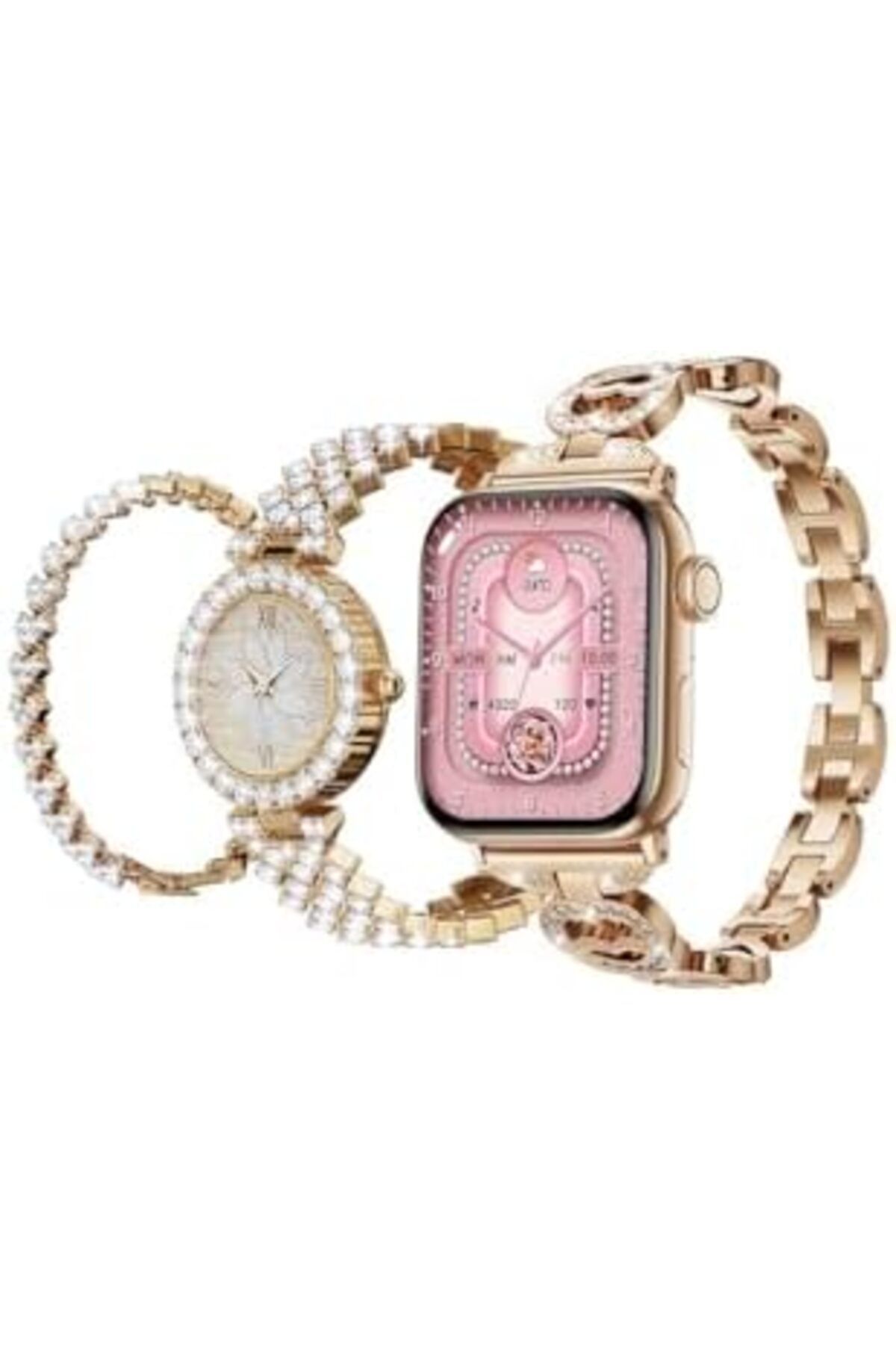 HAINOTEKO-G15 Mini Smart Watch Series 10 Stylish Combo with Analog Watch and Bracelet With 3 Pair St 1