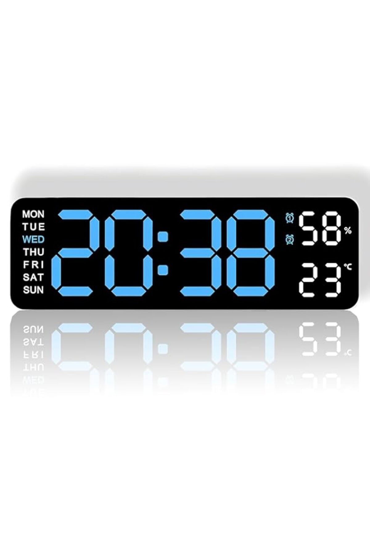 Generic-Yehpoar Digital Alarm Clock, Wall Clock Alarm for Bedroom Desk Smart Clock LED Display Simple 3 Lev 1