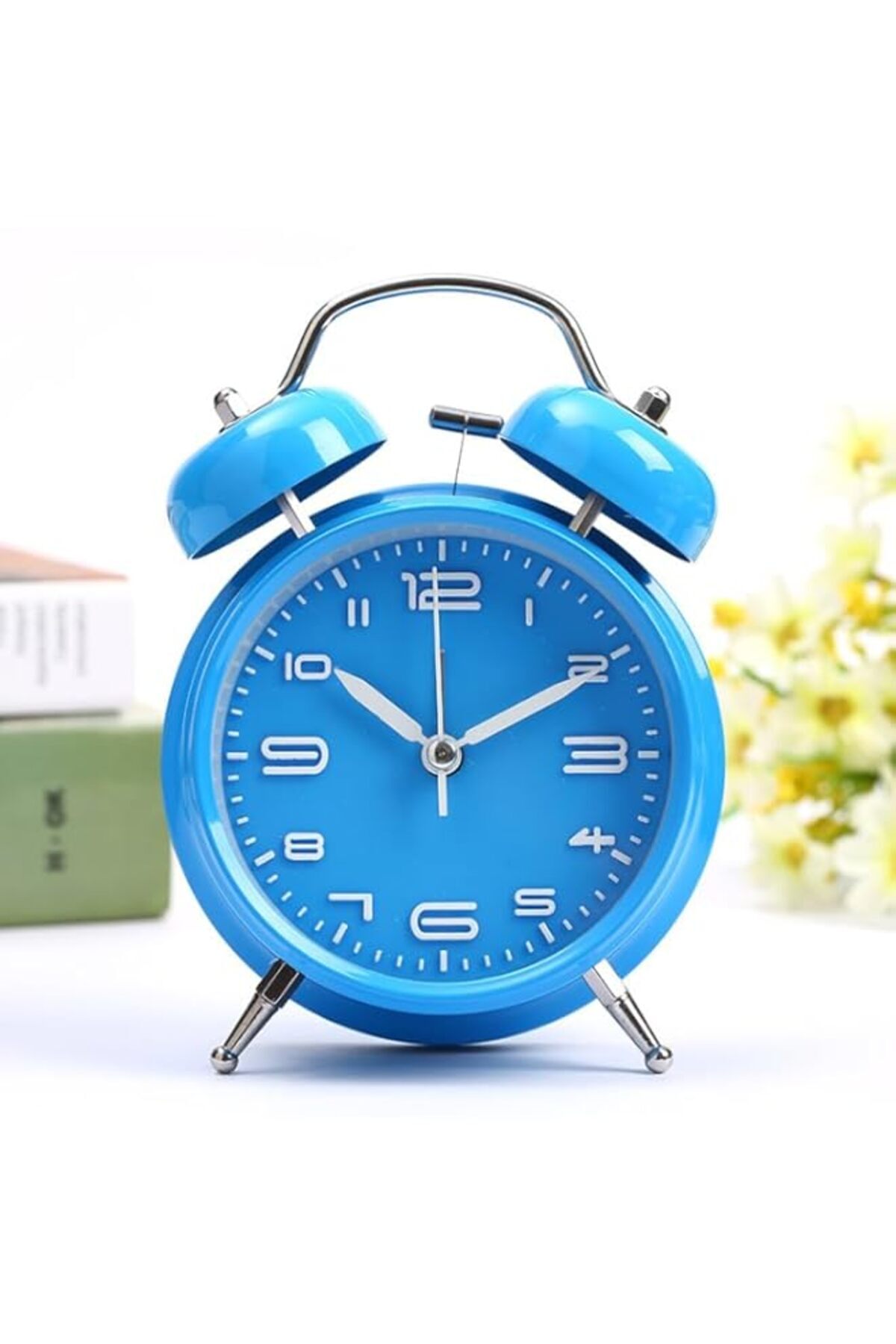 Generic-Tazweeq Loud Alarm Clock, Metal Frame 3D Dial with Backlight Table, Mini Round Bedside Desk, Alarm 1