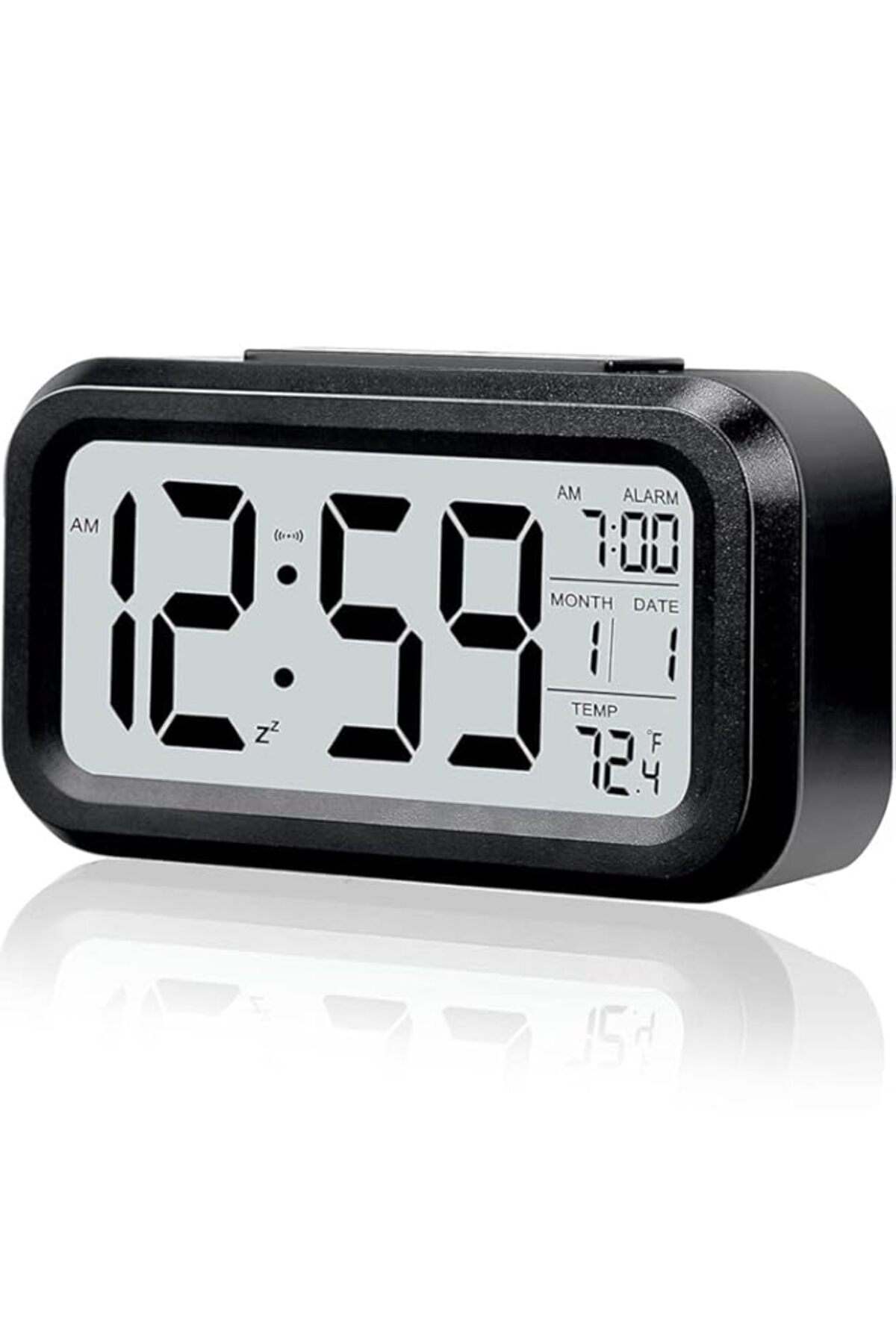 Generic-Qniceone Digital Alarm Clock, Battery Operated Alarm Clock with Date,Indoor Temperature,Smart Night 1
