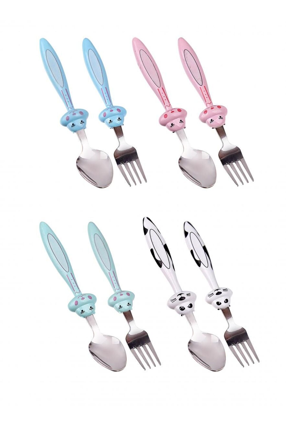 Evvano Mama Çatal Kaşık Seti - 18 cm - Pembe fotoğrafı 2 (önizleme)