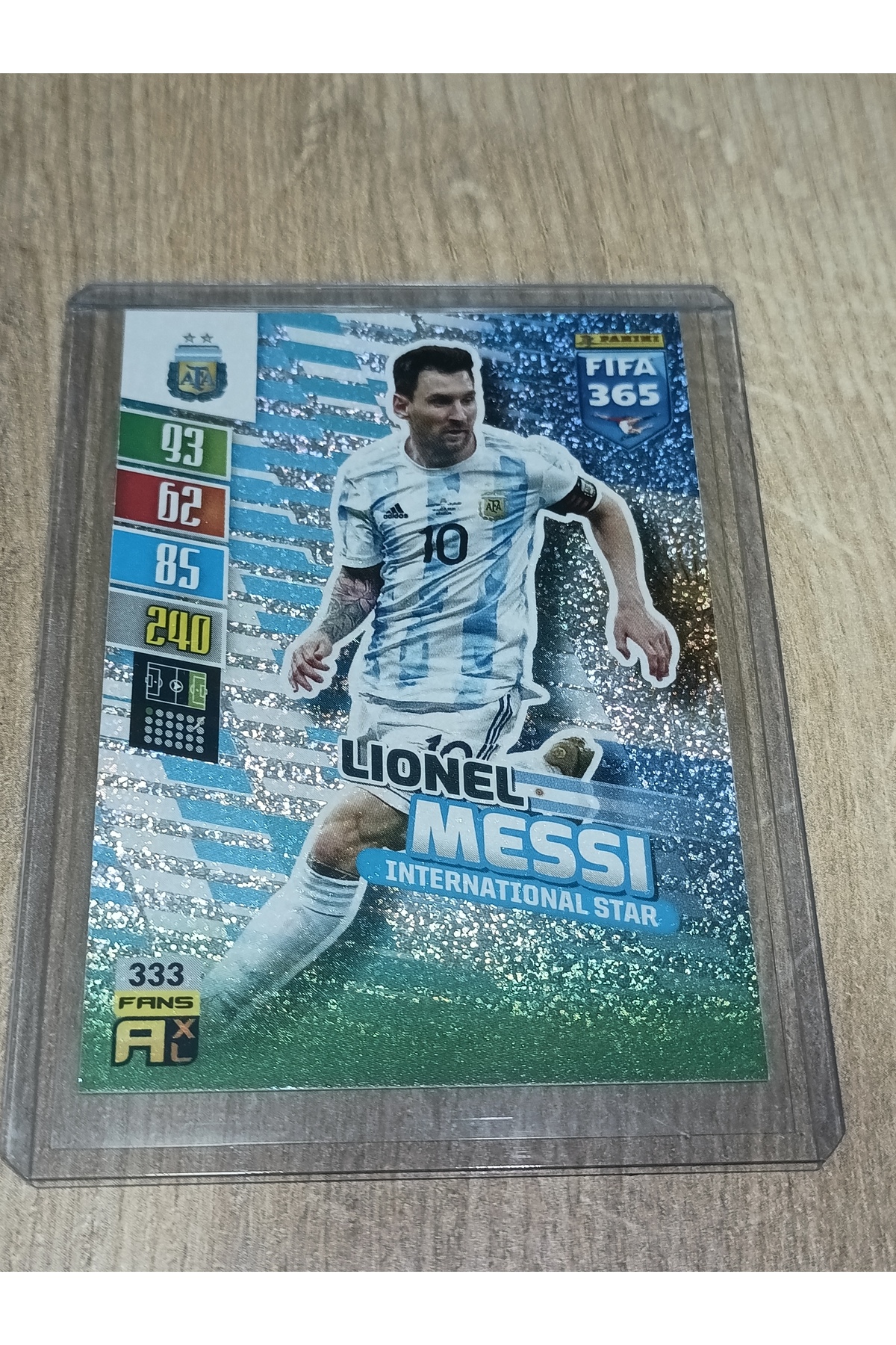 Carte Panini Top Class 2022 - Lionel Messi Vainqueur N°191 - Édition Anglaise - Near Mint