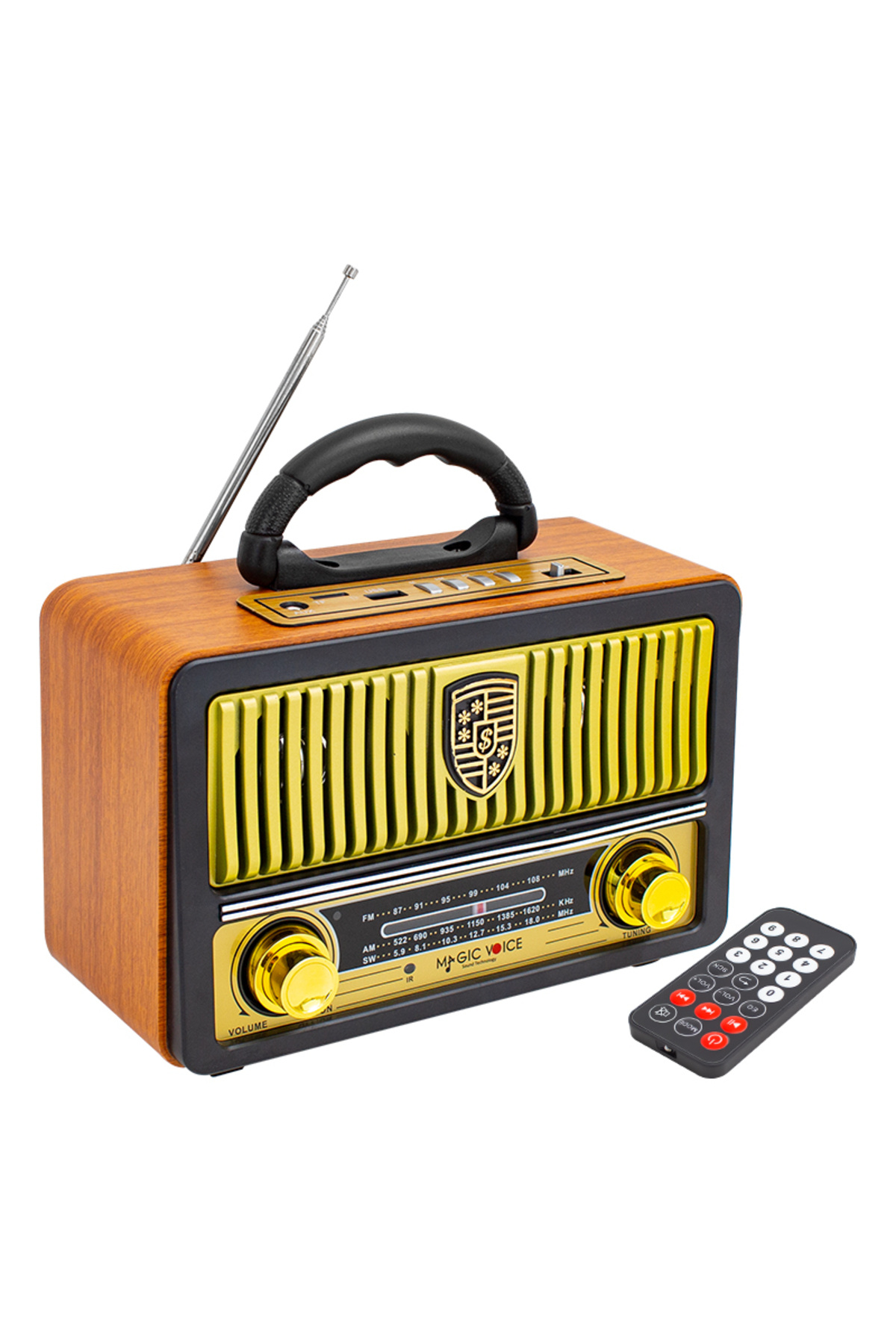 HALL BREATHE Nostaljik Radyo, USB/SD/FM/Bluetooth, Sarı, Şık ve Kullanışlı Tasarım