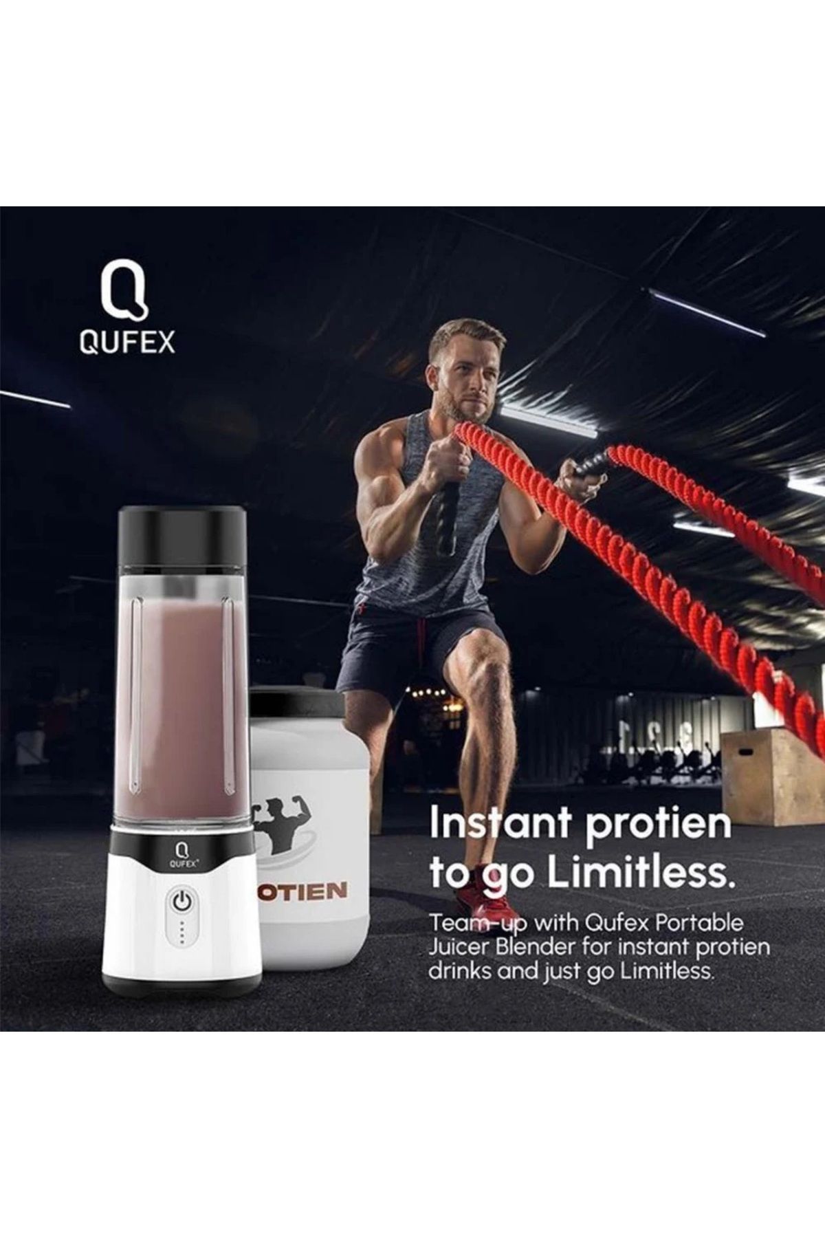 QUFEX-Portable Blender with Built-in Cup 500ml Electric Fast Portable Blender 4