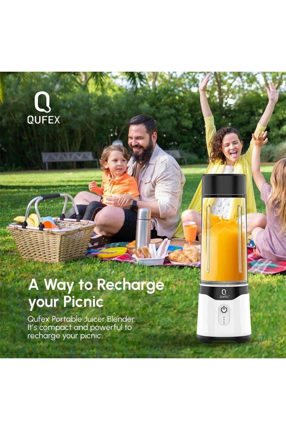 QUFEX-Portable Blender with Built-in Cup 500ml Electric Fast Portable Blender 6