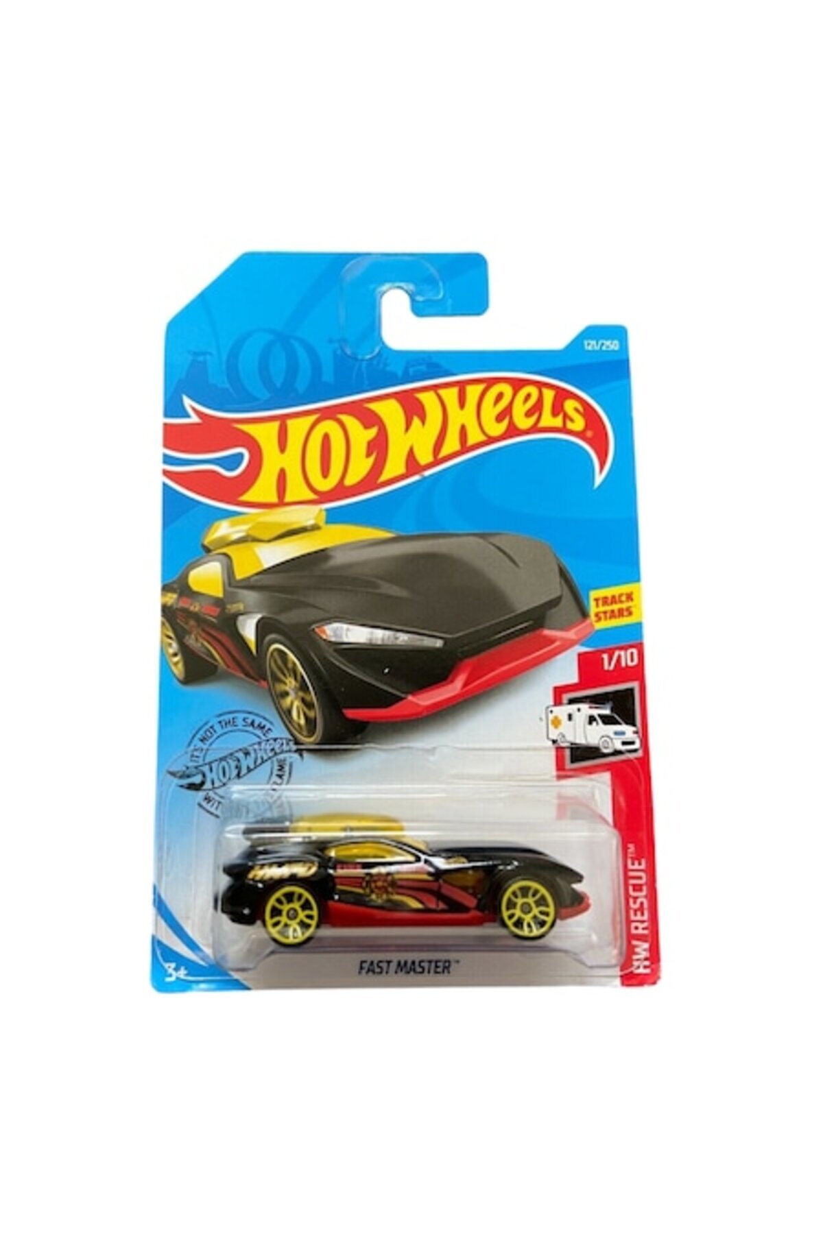 Masinuta Metalica Hot Wheels, Fast Master, Colectia HW Rescue - Editia 2019, Negru, 1:64