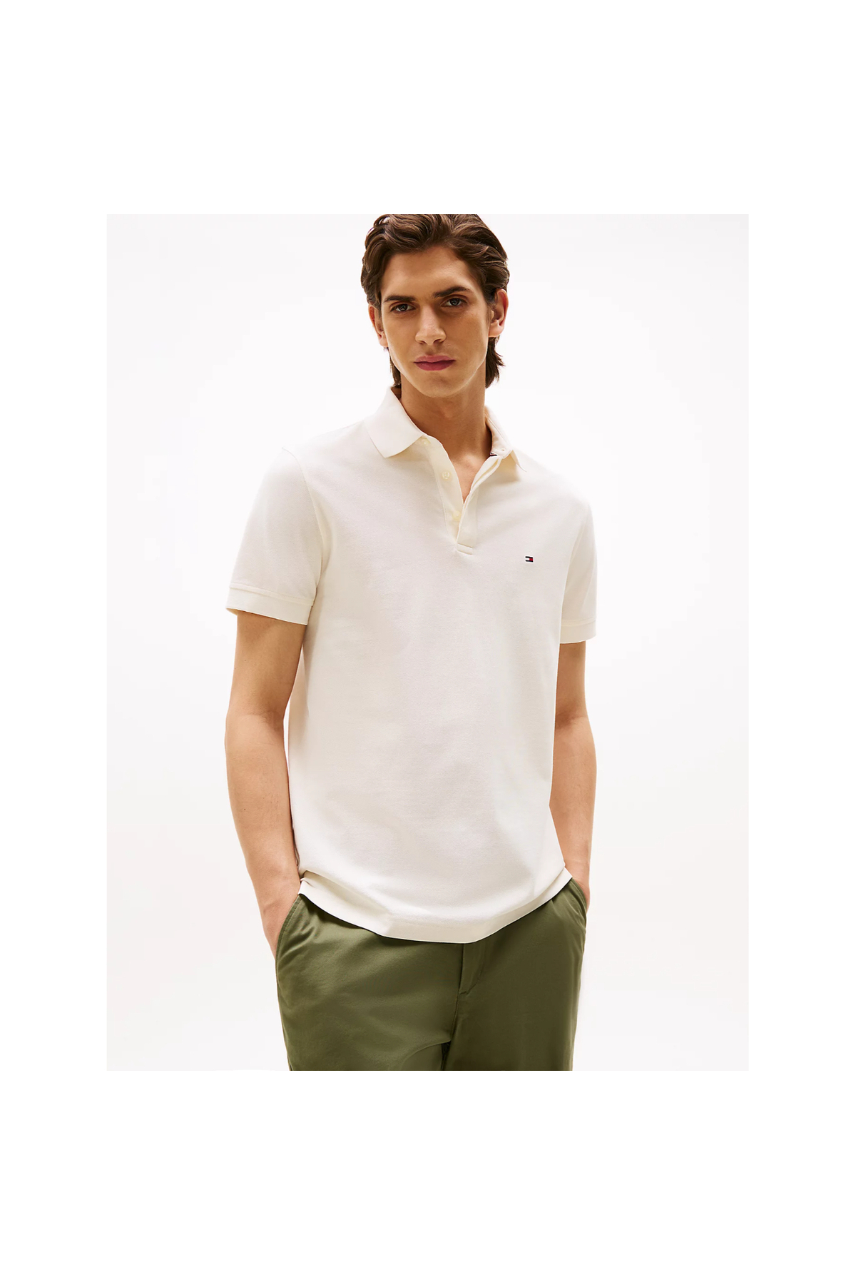 تامی هیلفیگر تی‌شرت مردانه پولو مدل Th Mw0mw38491 با دکمه مخفی