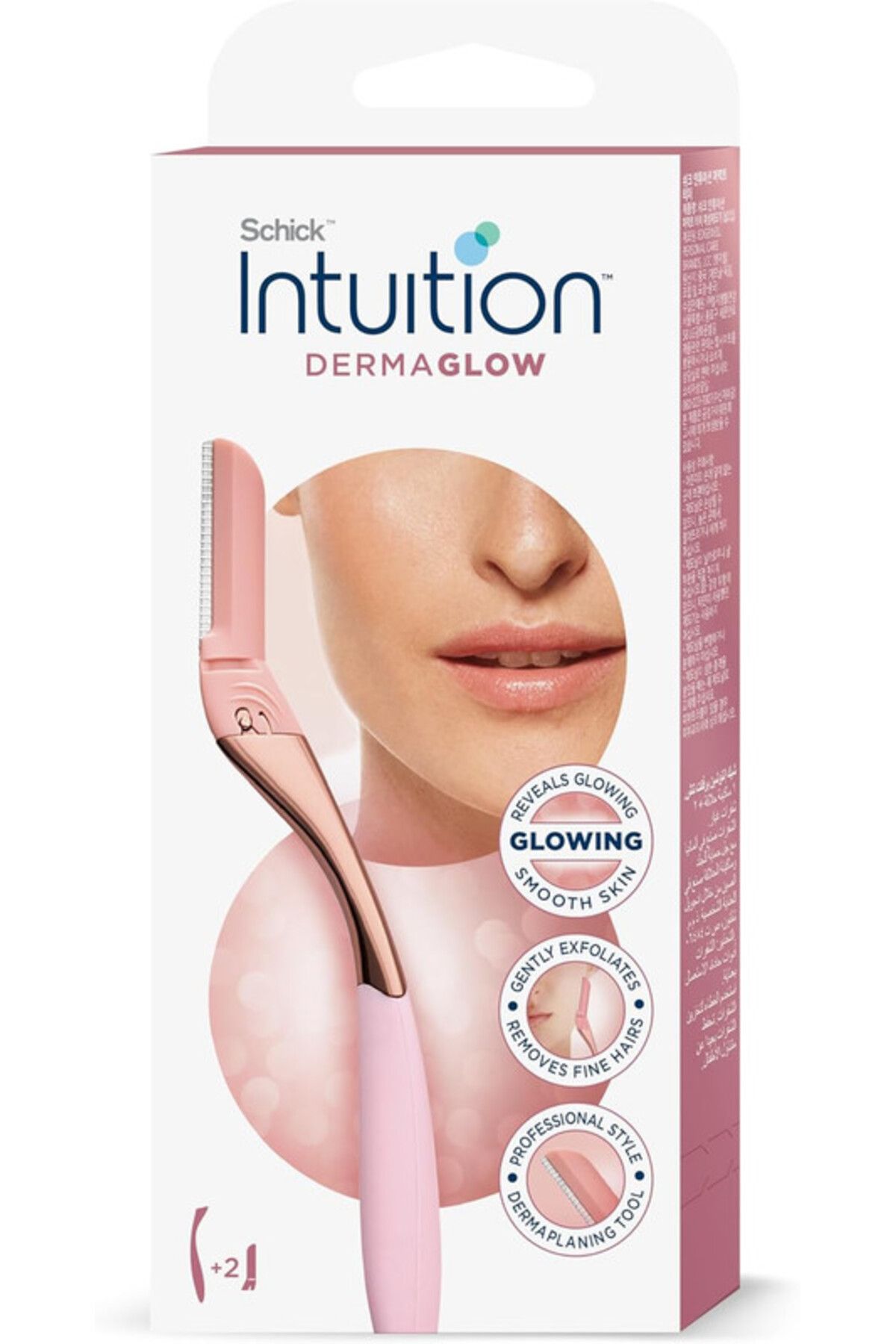 INTUITION-Derma Glow Facial Razor -Dermaplanning Tool-removes Fine Hairs- With 1 Razor & 2 refills 1