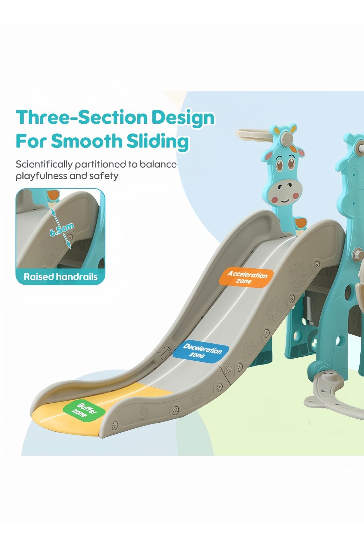 Sheinhome-Kids Swing And Slide Set Indoor Toddler Slide Set With Basketball Hoopr for Children Playground 6