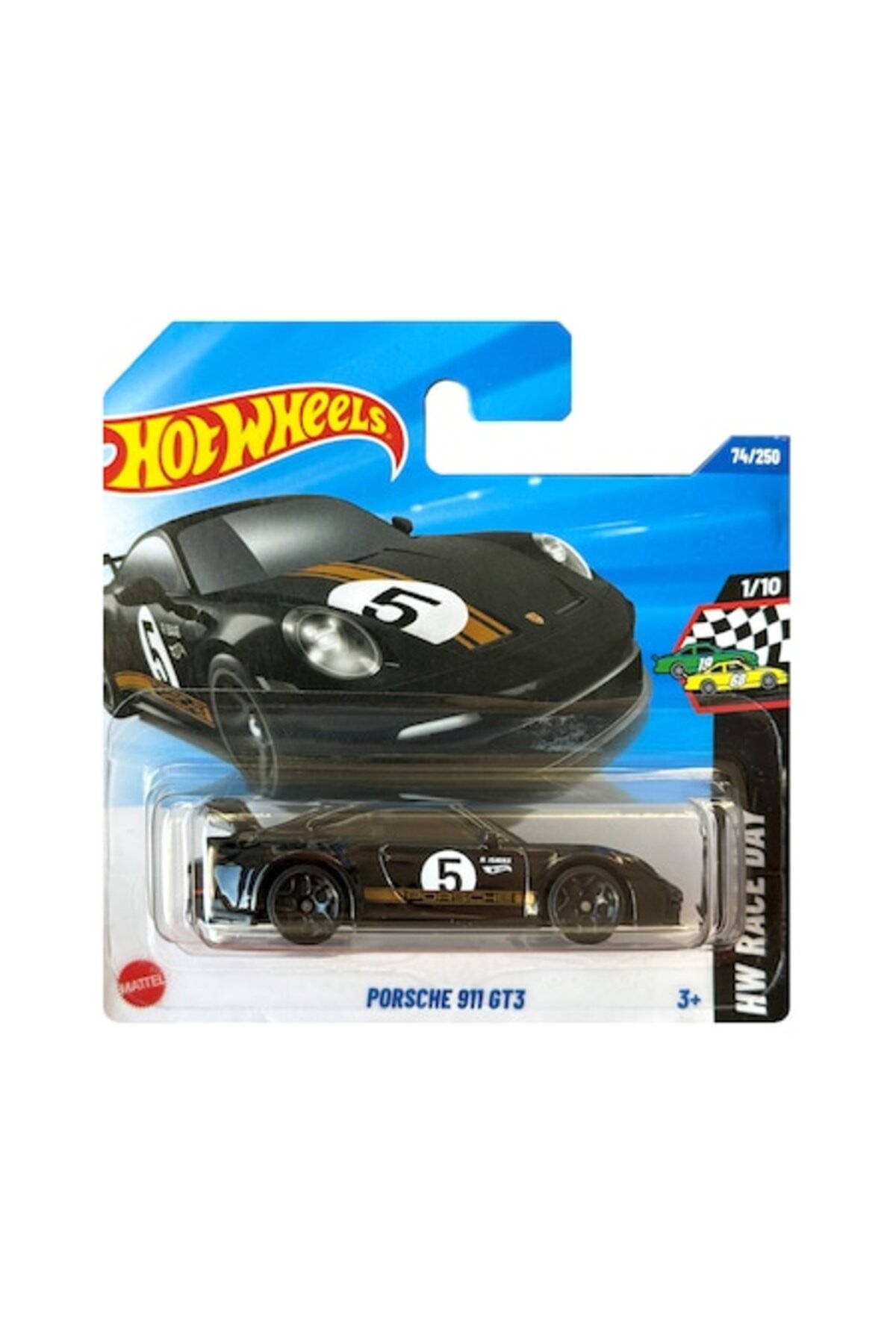Masinuta Metalica Hot Wheels, Porsche 911 GT3, HW Race Day 2025, 1:64, Negru