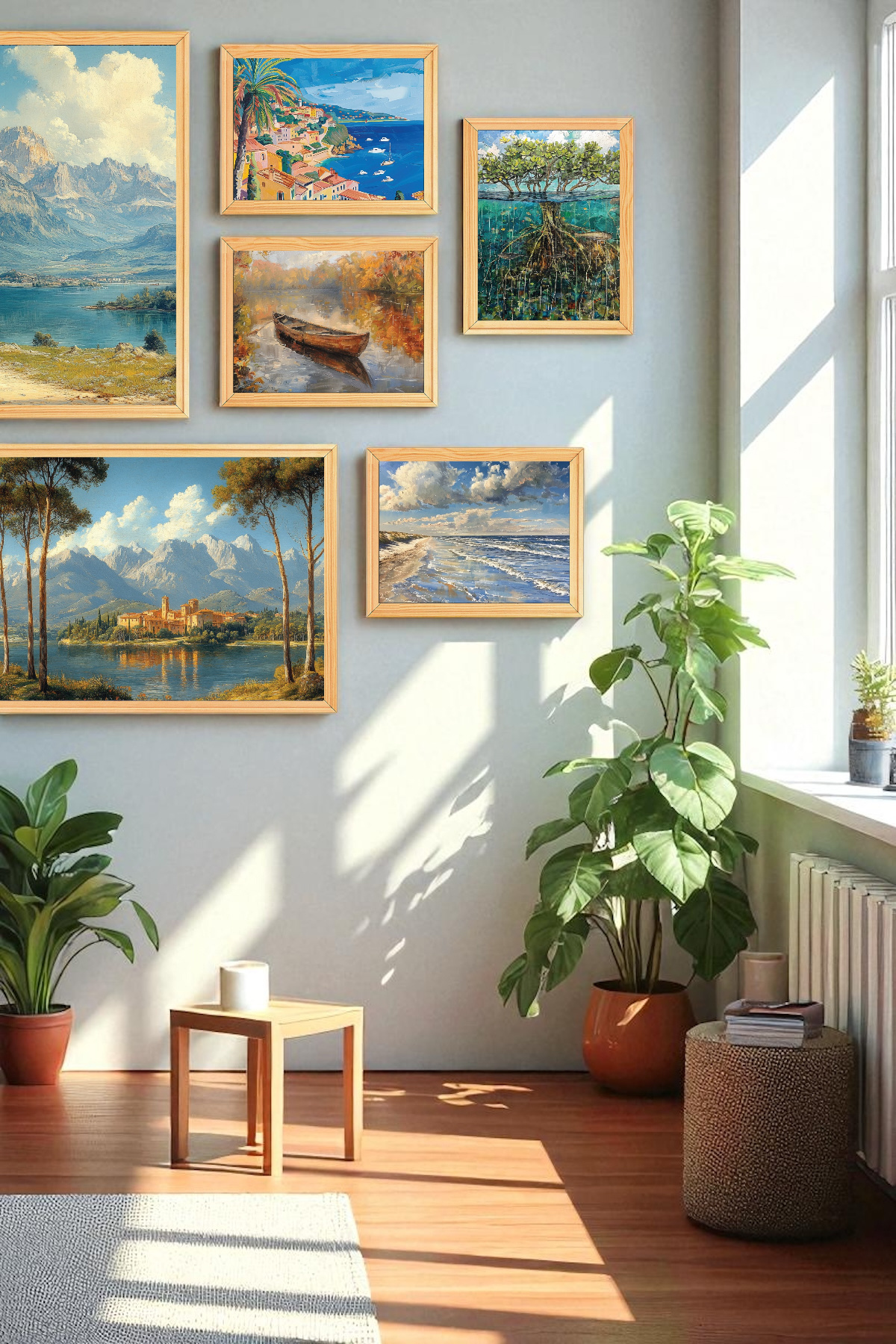 8-piece-wooden-framed-picture-set---flower-th