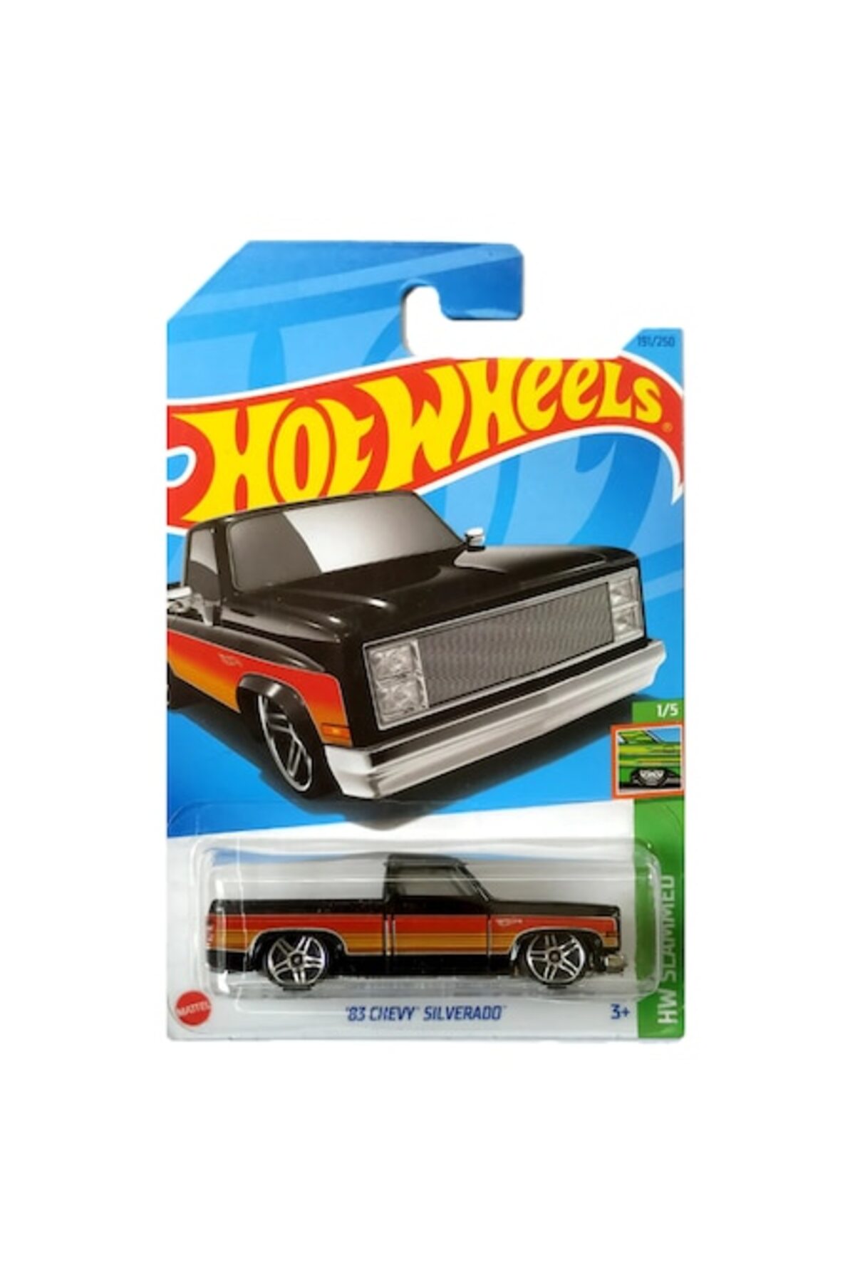 Masinuta Metalica Hot Wheels '83 Chevy Silverado, Negru, 1:64