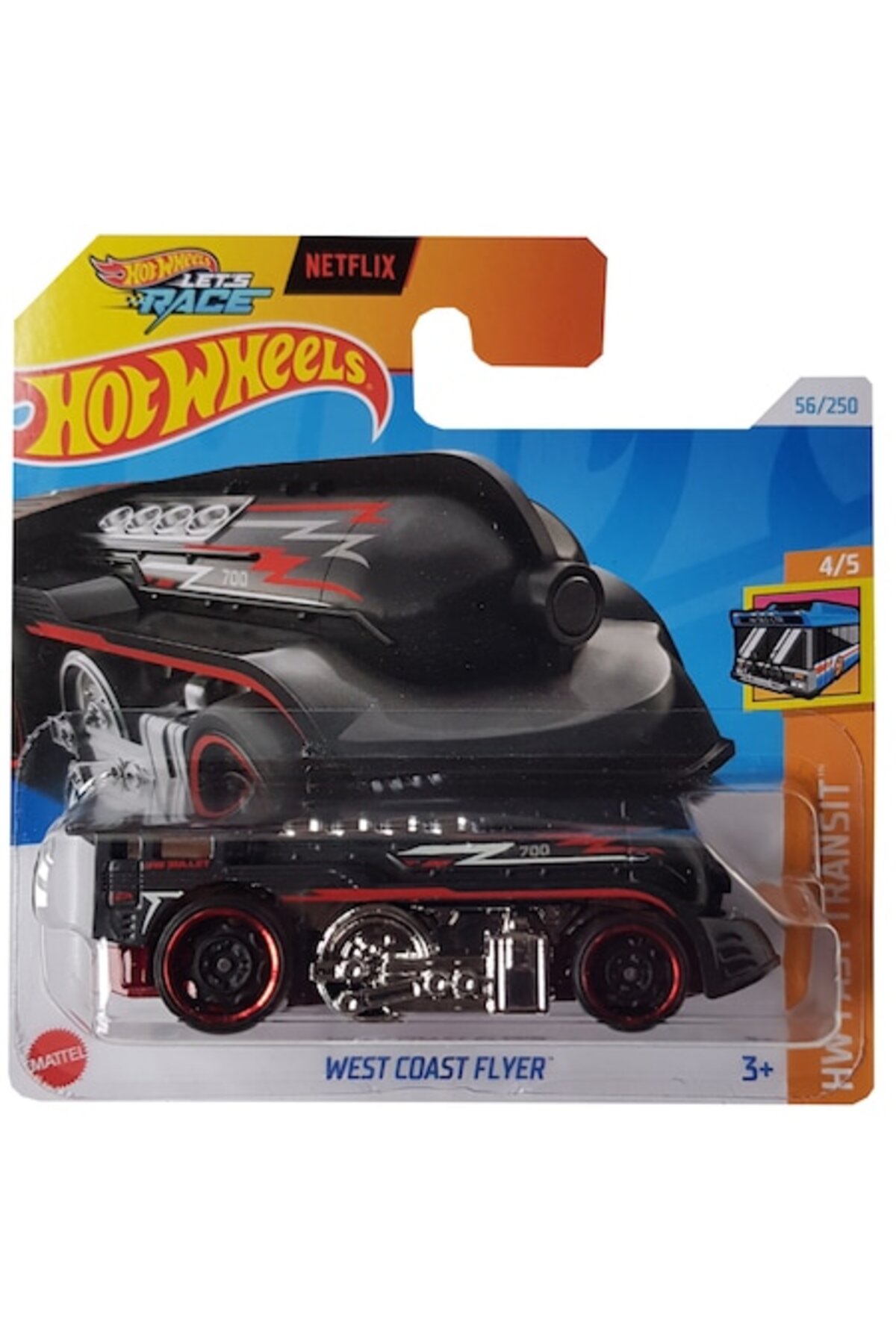 Masinuta metalica Hot Wheels, West Coast Flyer, Black, 1:64