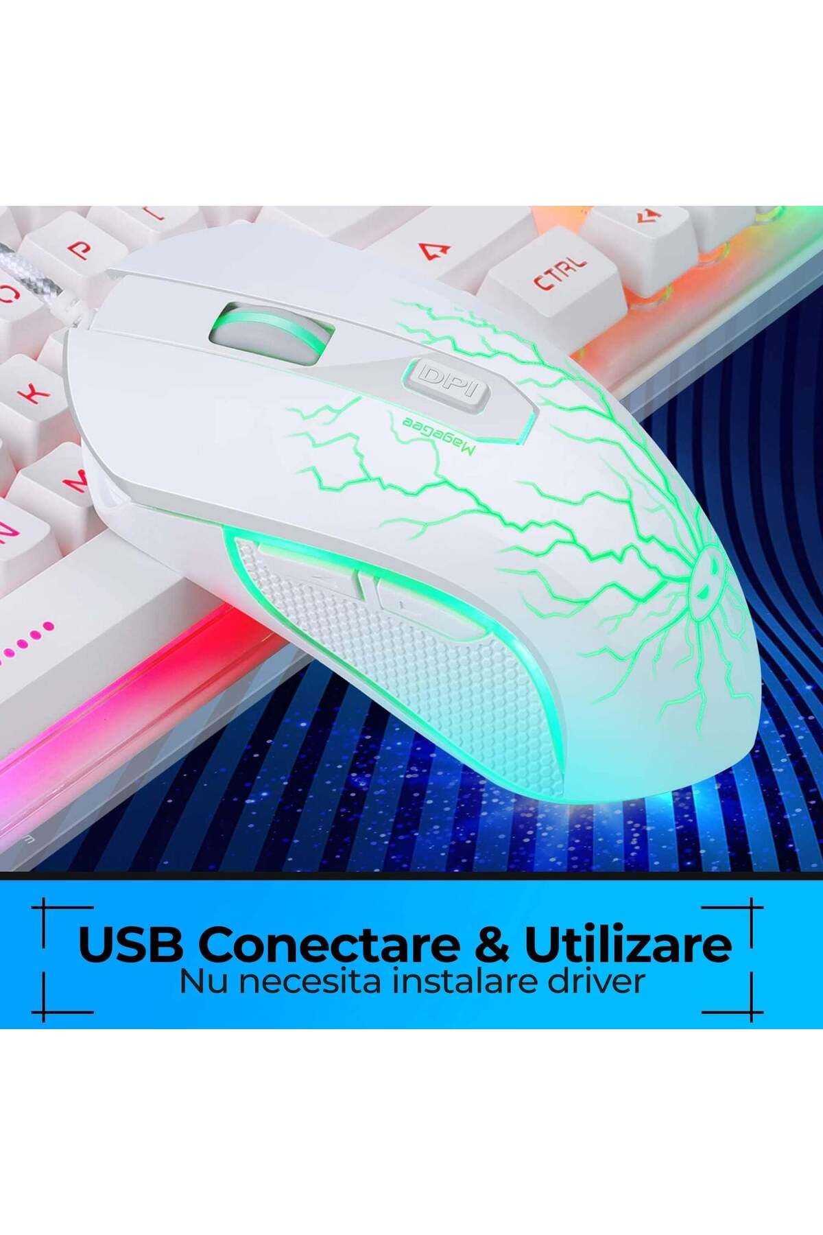 Timebox-Keyboard Kit, RGB Gaming Mouse, 104 keys, wired, 7 colors and lighting modes, Ergonomic Design, Meta 5