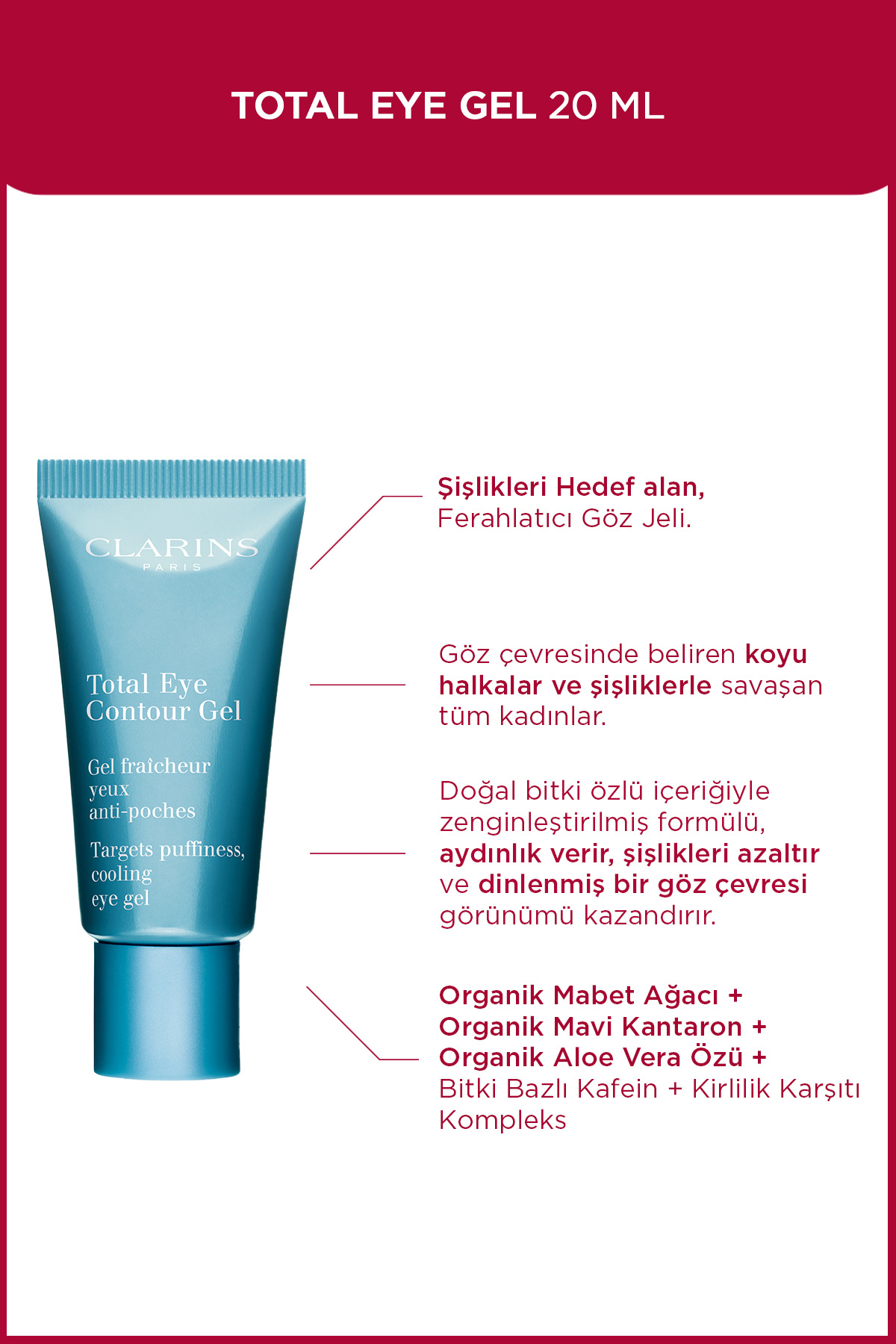 Total Eye Contour Gel - Kafein Ve Gingko Biloba Özü Içeren Koyu Halka Karşıtı Göz Çevresi Jeli 20 Ml — 3666057012822 — تصویر 6 از 6