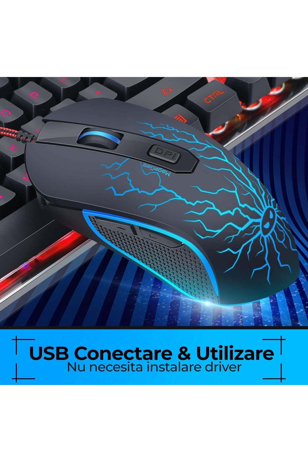 Timebox-Keyboard Kit, RGB Gaming Mouse, 104 keys, wired, 7 colors and lighting modes, Ergonomic Design, Meta 3
