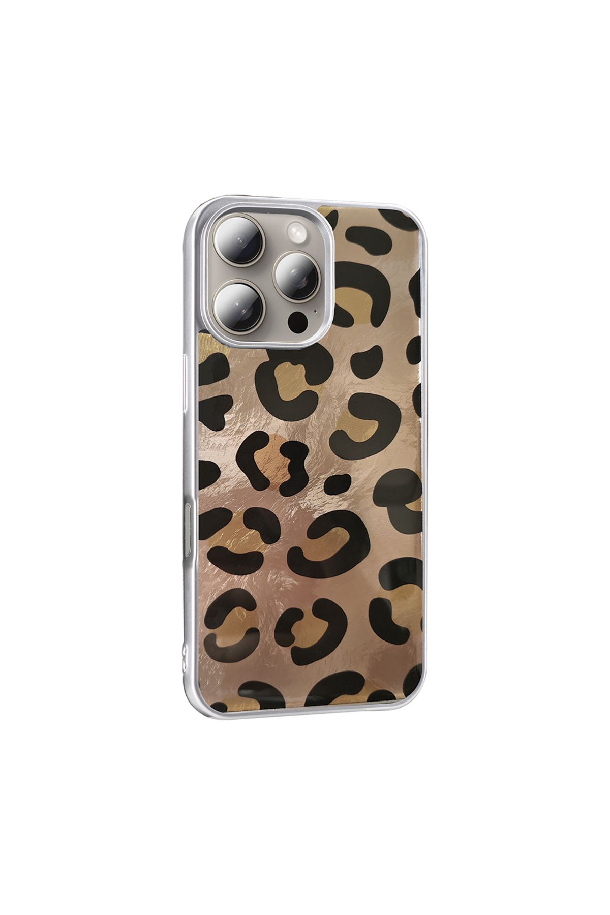 noktaks-Compatible with iPhone 16 Pro - Case Patterned Protective Mep Cover - Gold Leopard - T36864 3