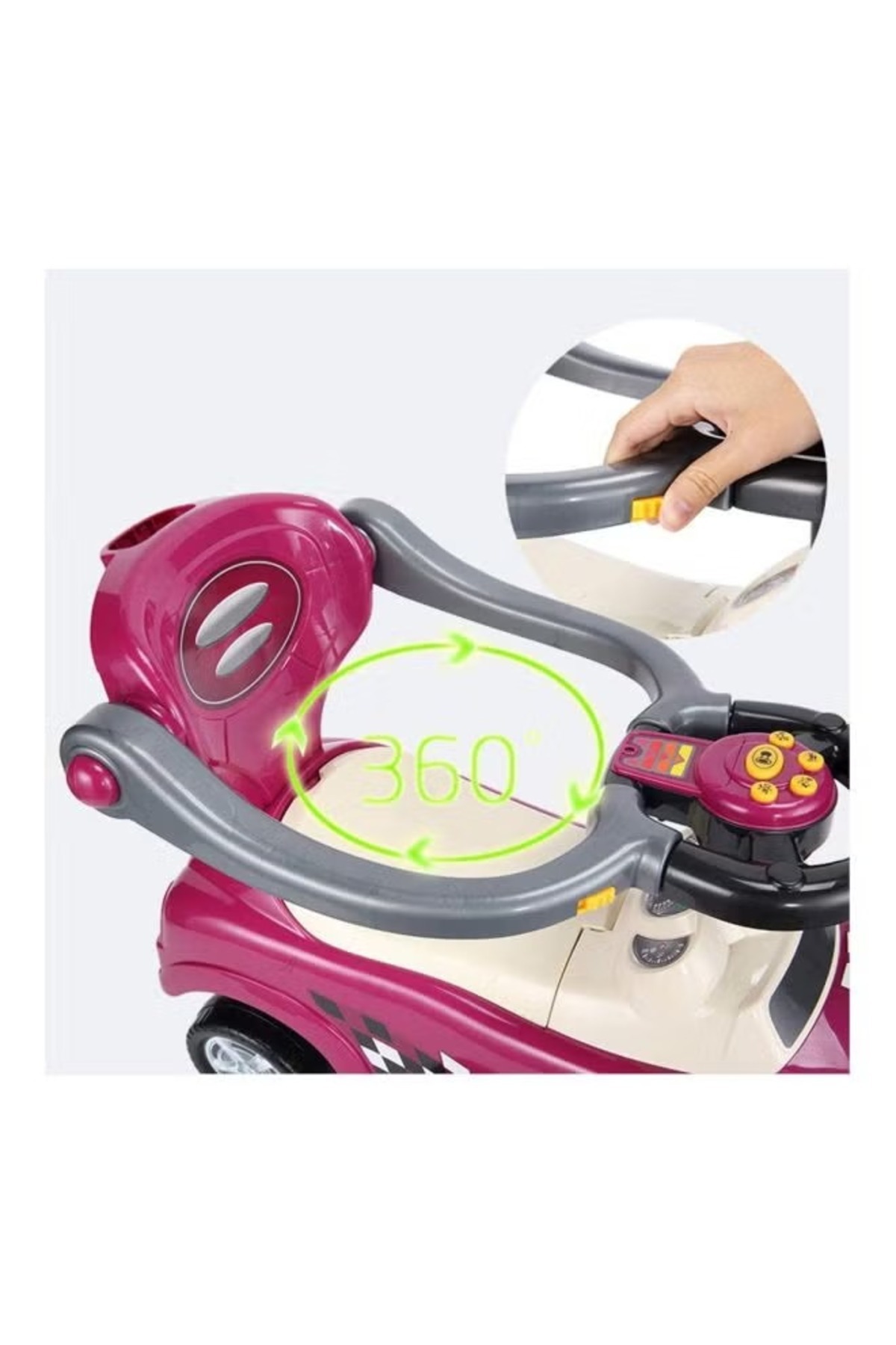 rexa-3‑in‑1 Super Coupe Ride-On Car with Push Pedal & Parental Push Handle 6