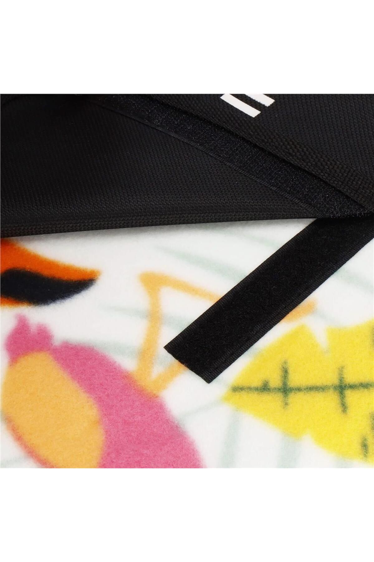 SERSIMO-Picnic or beach blanket, with insulating foil and handle, 150x200cm, tropical pattern, white and green 11