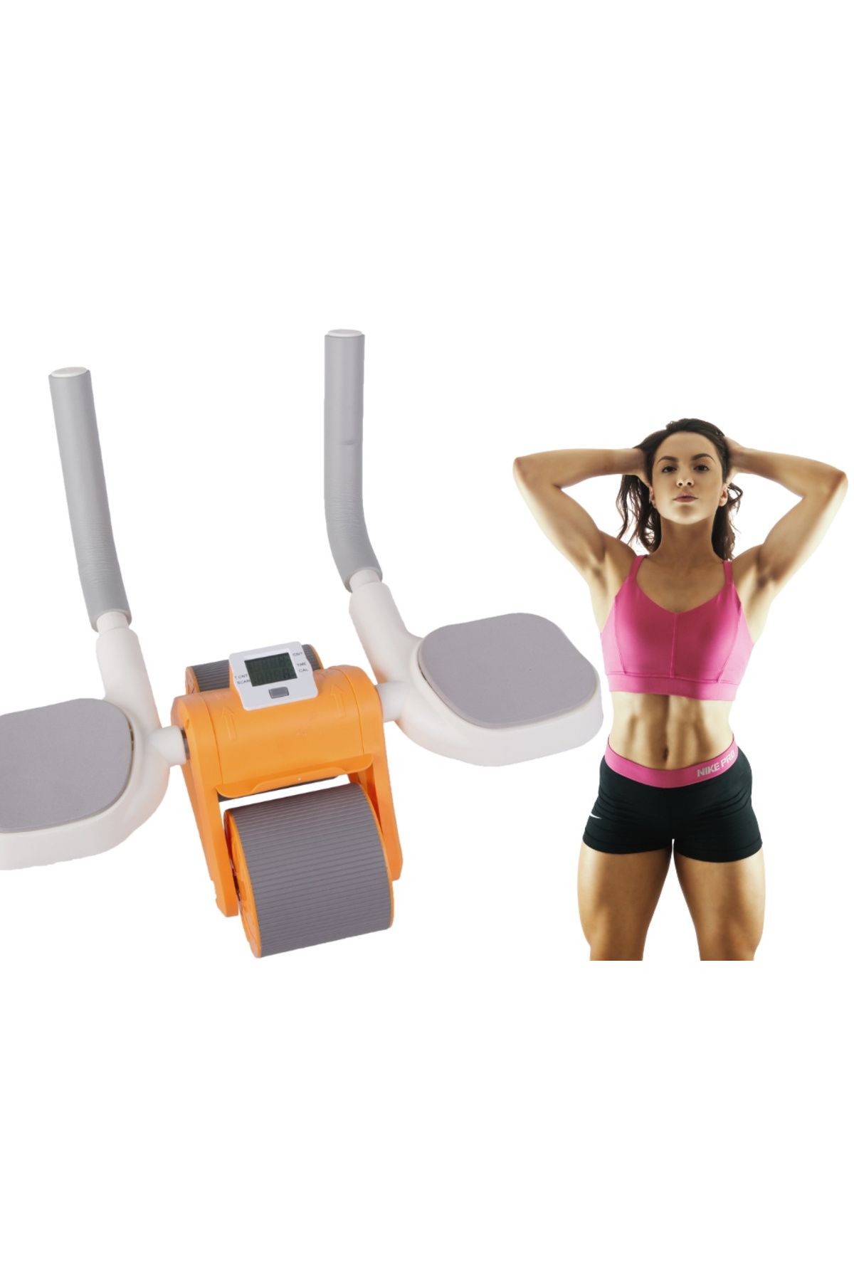 zola-Double roller for abdominal training, smart computer, LCD display, non-slip handles 12