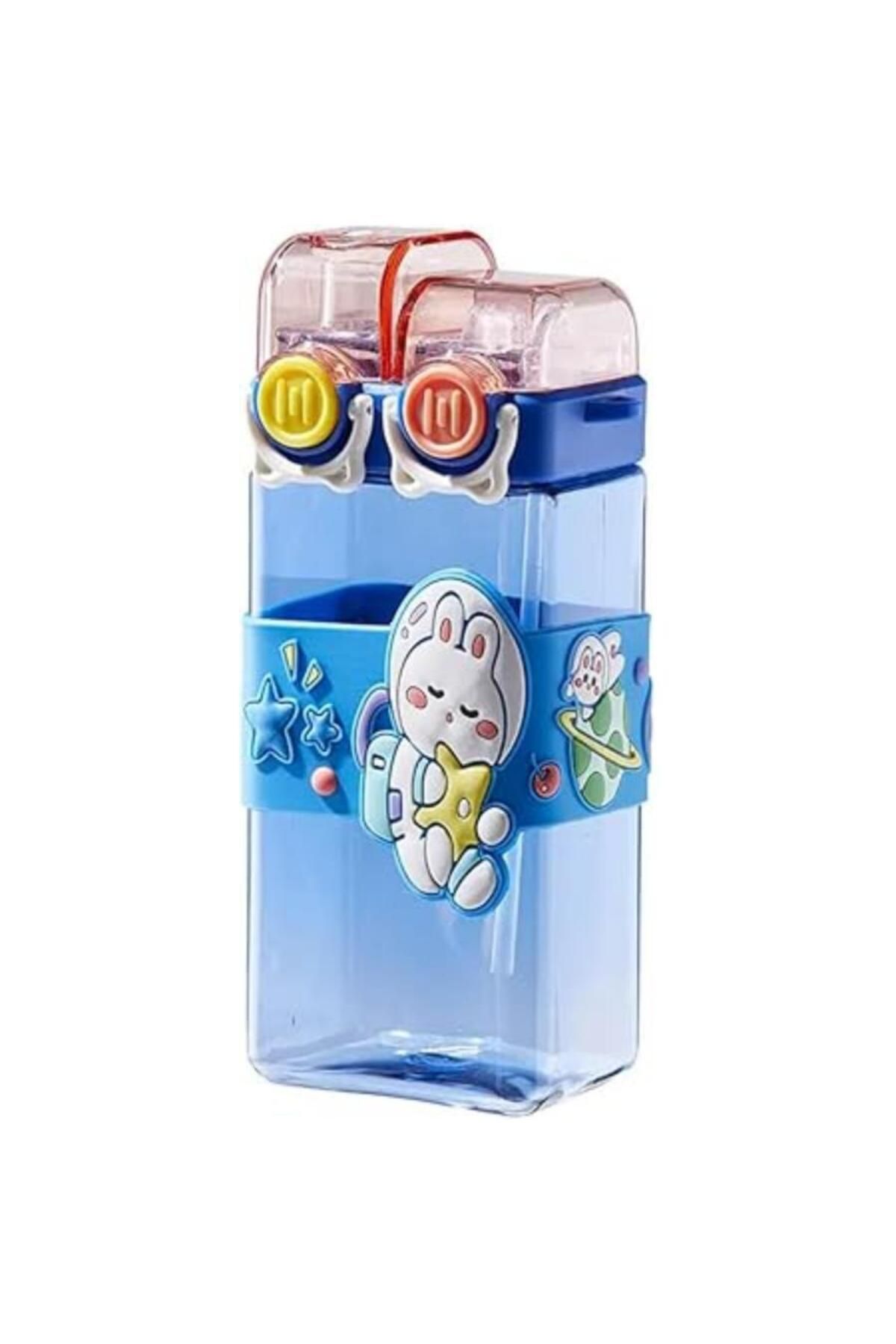 Tradeo-Leakproof kids straw bottle with double drink feature—BPA-free, reusable, square design for fun sips 5