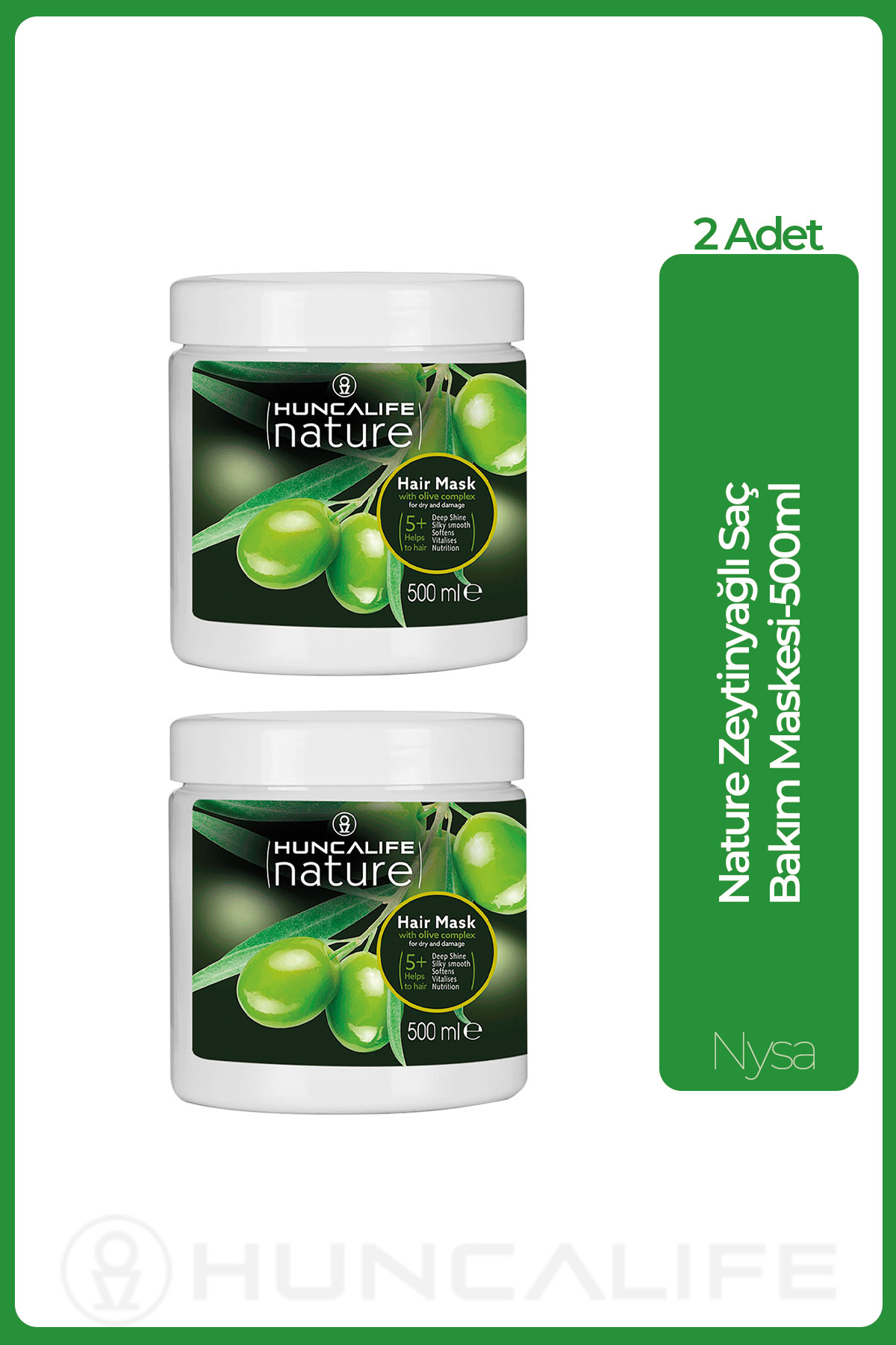 Huncalife Nature Zeytinyağlı Saç Maskesi 500 ml - 2 Adet — DD05082025006YH