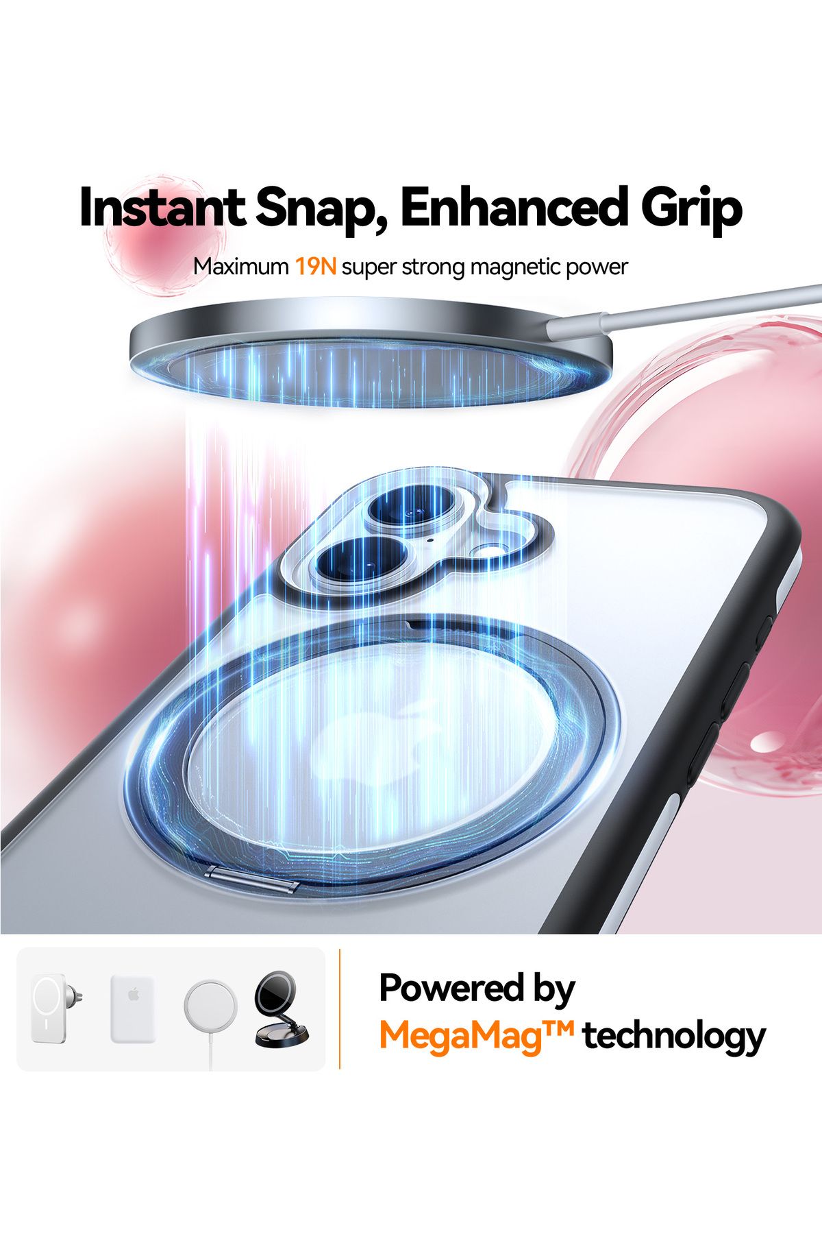 TORRAS-Upgraded 360°Rotatable Magnetic Ring for iPhone 16 Plus Case, Fit for MagSafe with Stand & Ring Hol 6