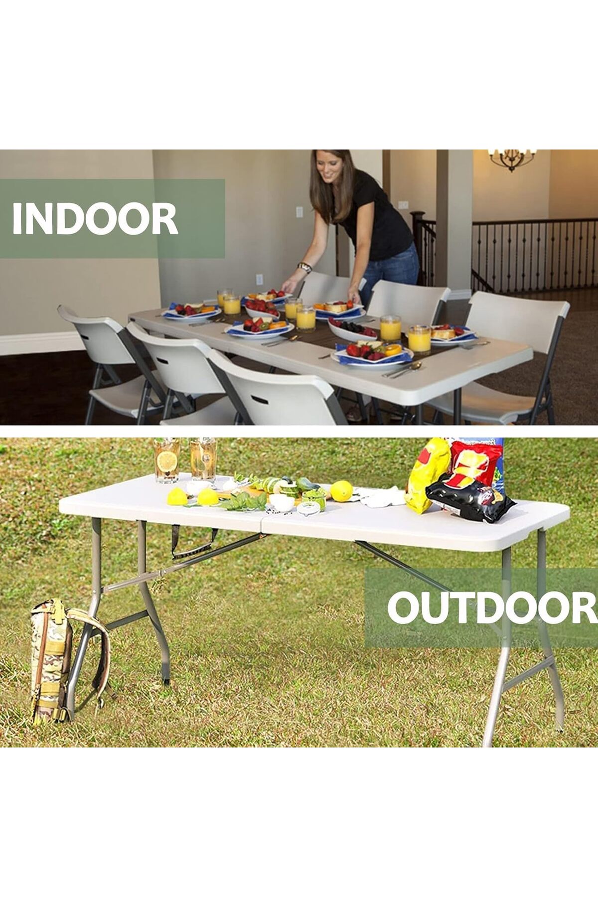 طاولة نزهة قابلة للطي خفيفة الوزن من سكاي تاتش، 180 × 75 سم