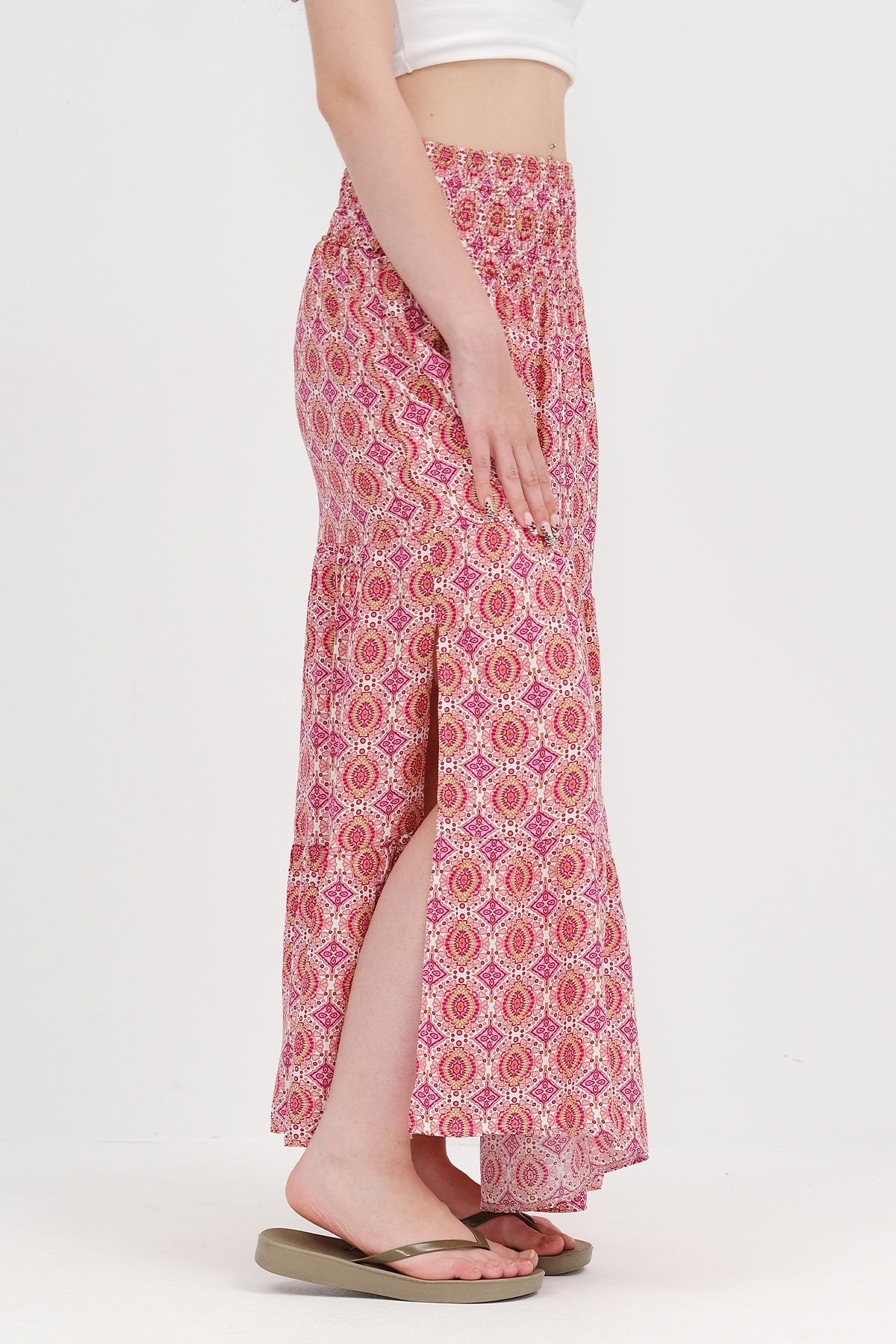 Addax-Patterned Skirt with Elastic Waist E17450 2