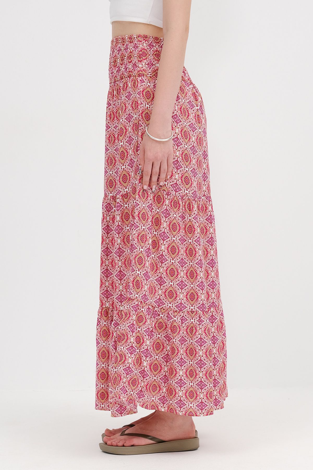 Addax-Patterned Skirt with Elastic Waist E17450 4
