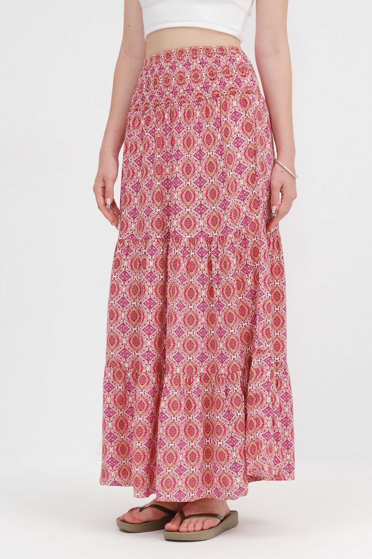 Addax-Patterned Skirt with Elastic Waist E17450 6