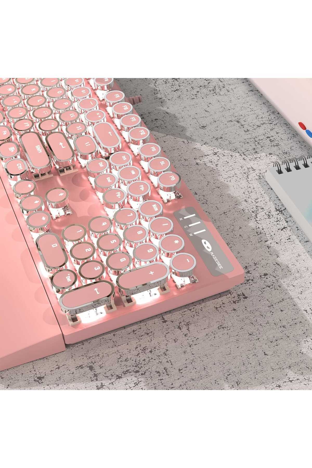 Timebox-Mechanical Gaming Keyboard, LED lighting, 104 low key keys, wired and Removable Magnetic Wrist Rest 6
