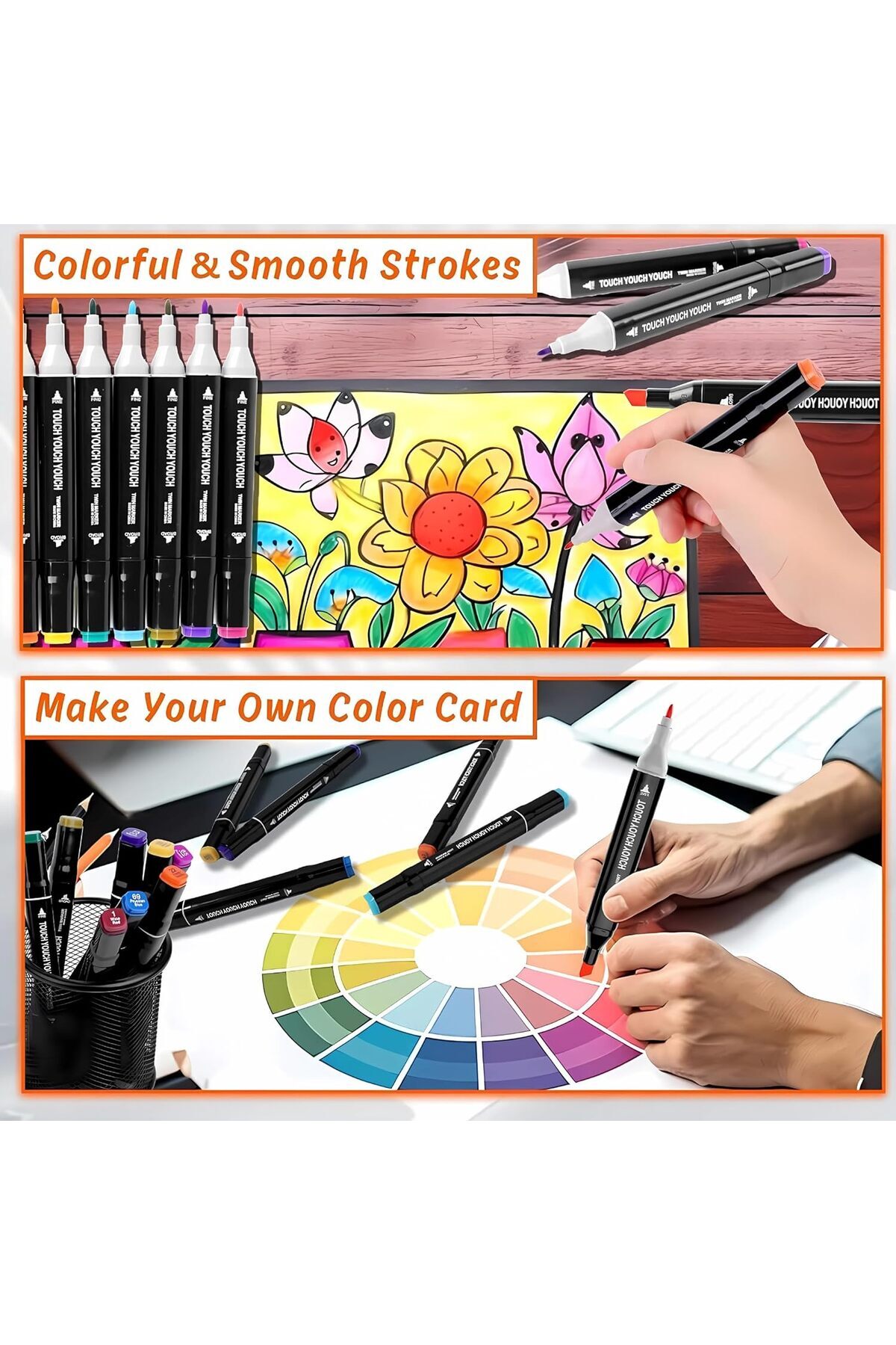 Twisoo-Dual Tip Art Markers with Carrying Case – Odorless & Non-Toxic Twin Head Permanent Colourin 5