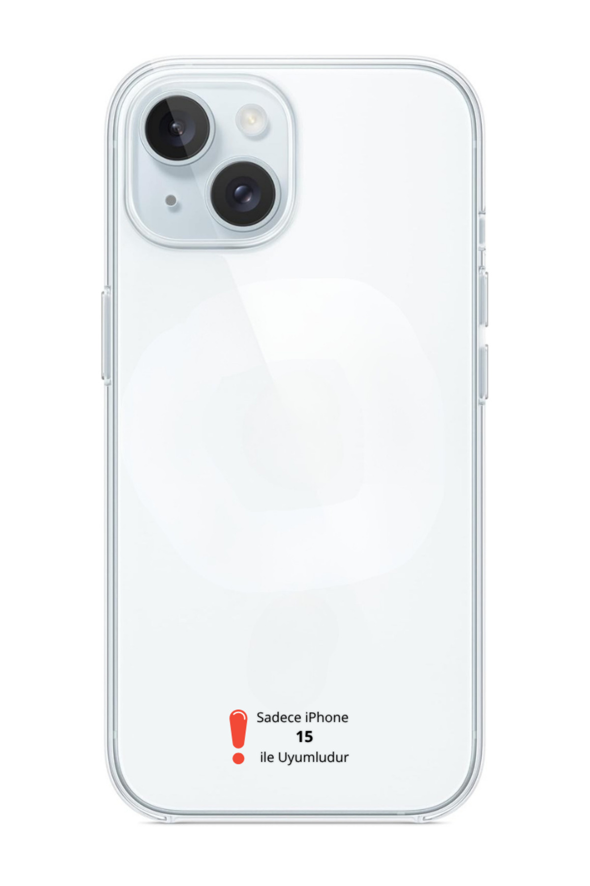 Evax (ŞEFFAF MİKA) iPhone 15 Uyumlu SERT Şeffaf Mika SARARMAZ İnce Fit Toz Korumalı Kılıf