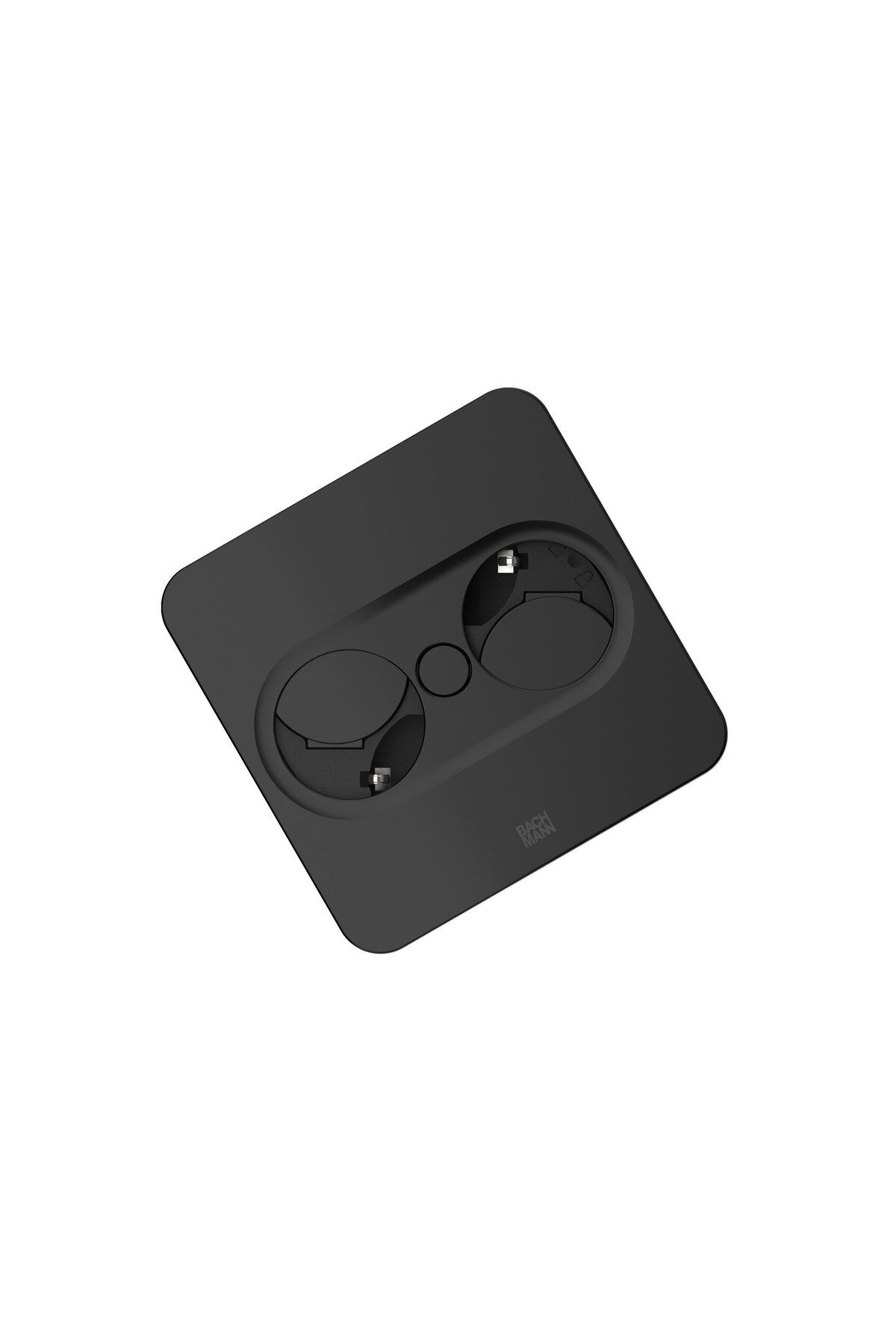 Bachmann-TWIST 2 square built-in multi-socket, 2 sockets and 2m cord, matt black 3