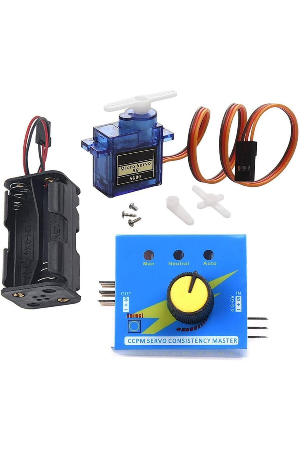 Choice-1 set 1Set RC Servo Motor Tester Controller Kit +180 Degree 9g Servo with 6V Battery Holder for Robo 1