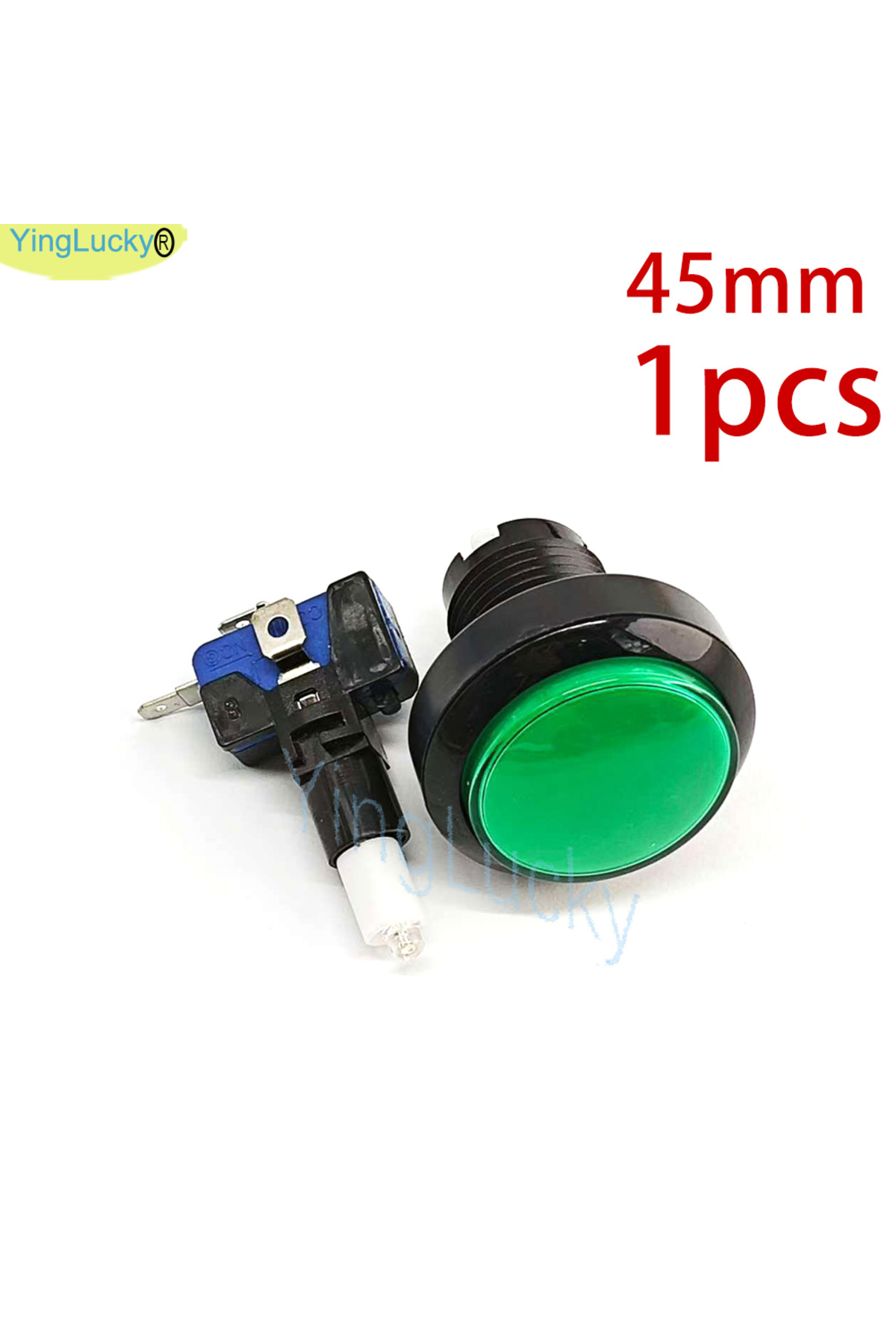 Choice-1 pcs green 1pcs 45mm Push Button Arcade Button Led Micro Switch 12V Power Button Switch Set Green/Y 1