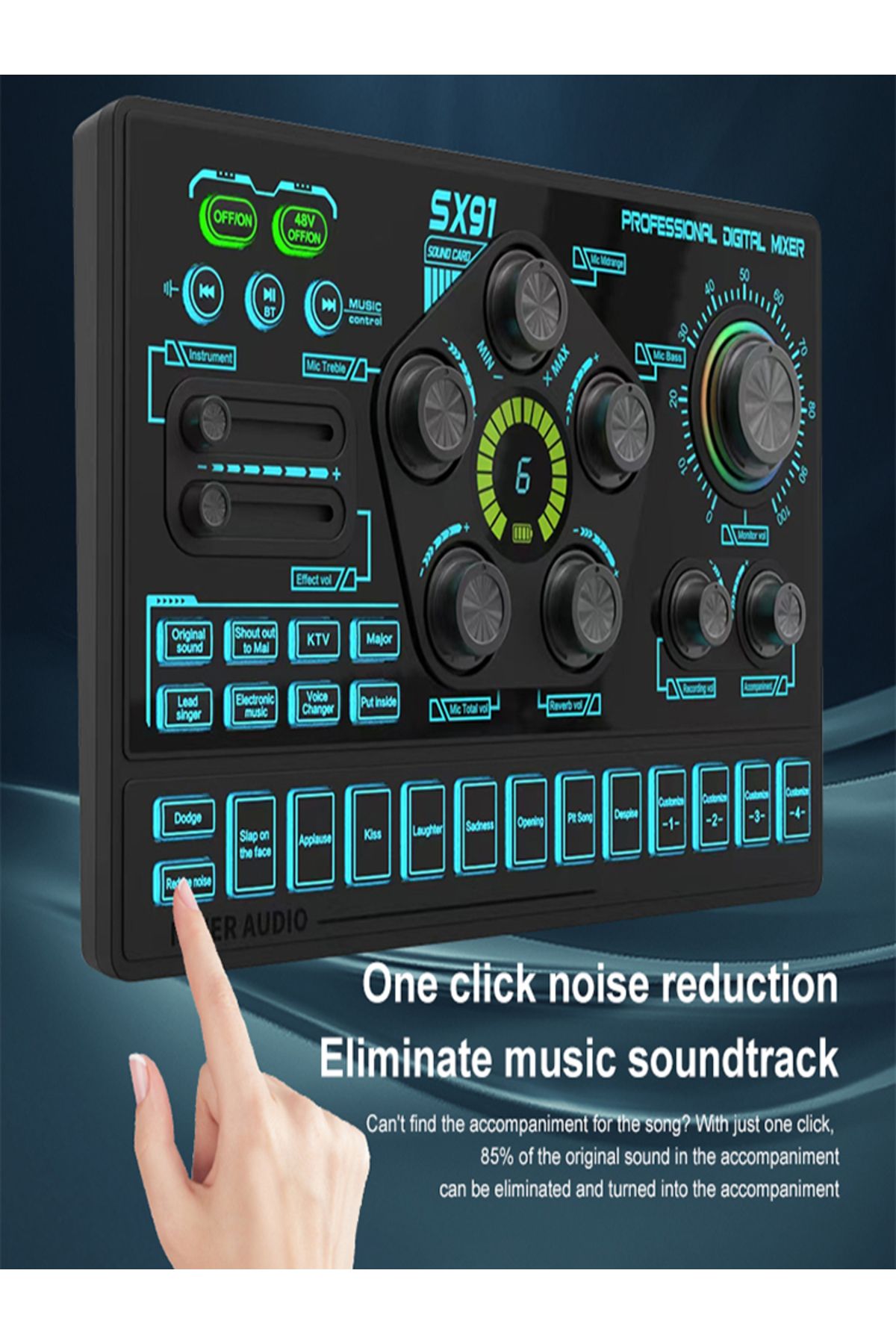 Choice-Sound Card Podcast Microphone Sound Card Microphone Sound Mixer live Sound Card Audio Mixing Cons... 8