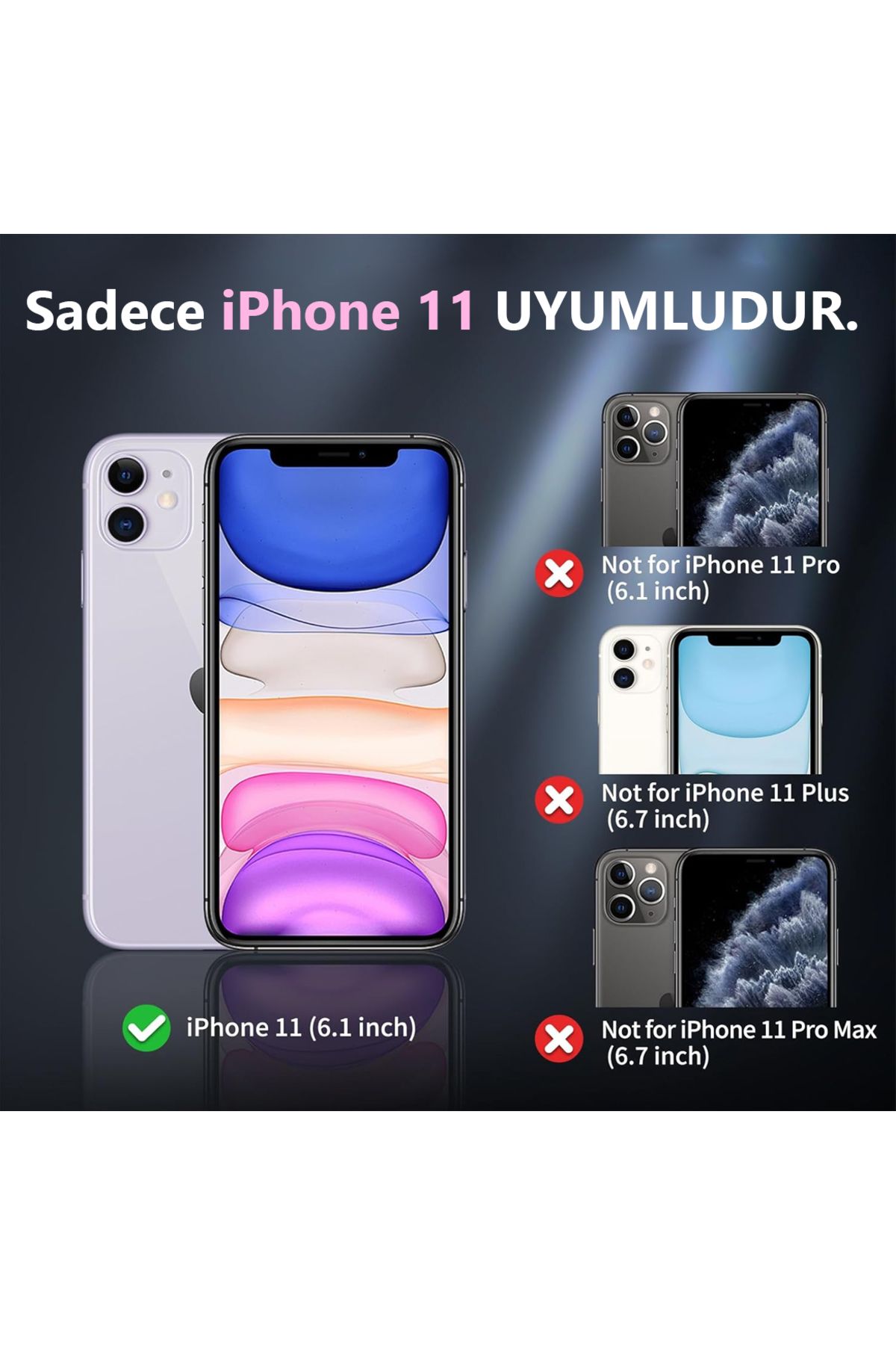 EDELFU-iPhone 11 Satin Wave Texture Case - Cover with Glitter Dust Effect with Stone Camera Frame 4