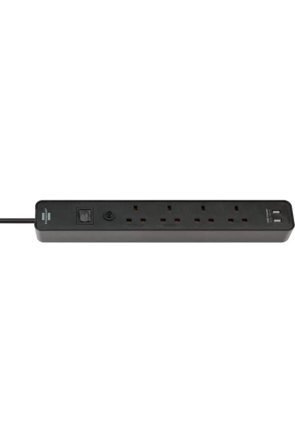 Brennenstuhl-مقبس تمديد إيكولور Fb-Usb-Bs مقبس 4 اتجاهات + 2Usb 3 متر 1153243006 1