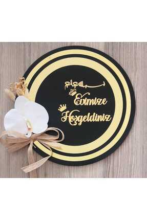 shop Evimize Hoşgeldiniz Yazılı Kapı Süsü | Gold Şık Kapı Dekorasyon Ürünü | ...