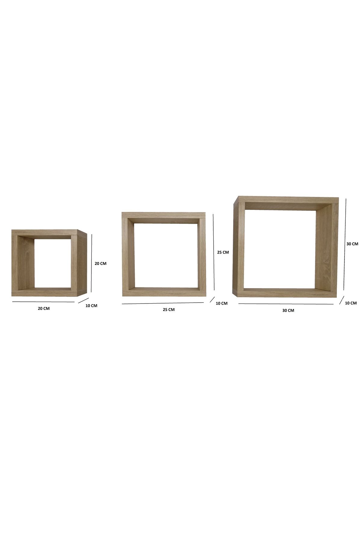 OEM-Set of three wall shelf cubes Cubico Sonoma Model CUB-11001 5
